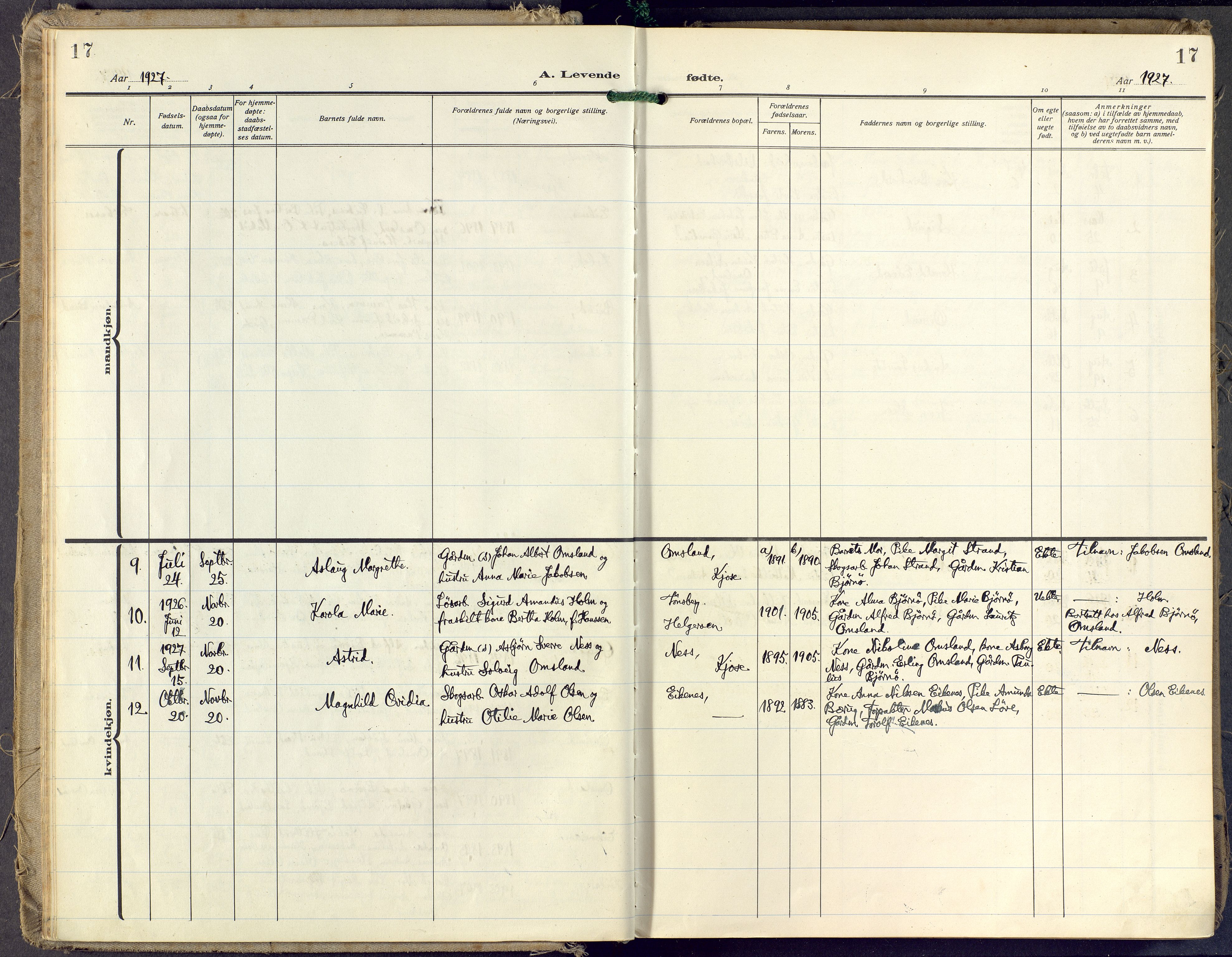 Brunlanes kirkebøker, SAKO/A-342/F/Fd/L0002: Parish register (official) no. IV 2, 1918-1958, p. 17