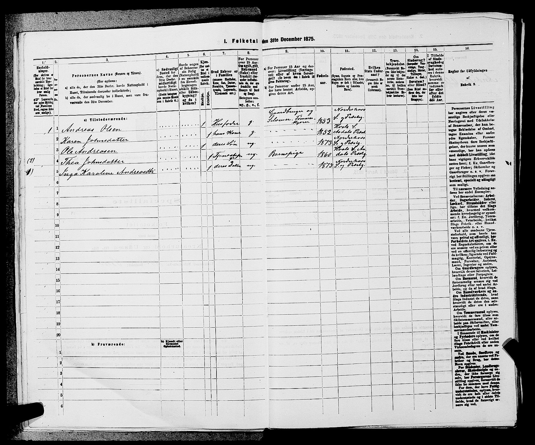 SAKO, 1875 census for 0613L Norderhov/Norderhov, Haug og Lunder, 1875, p. 1239