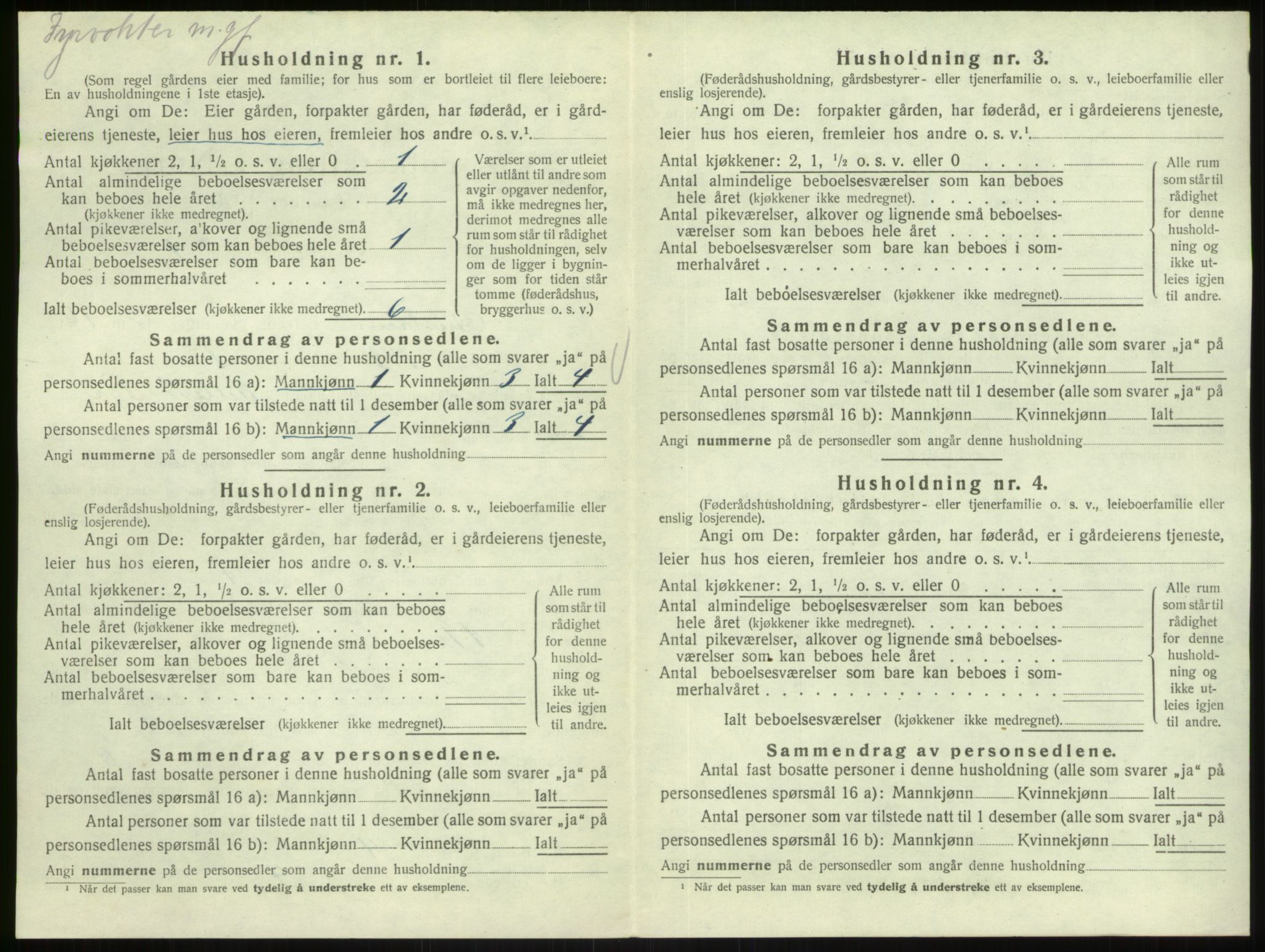 SAB, 1920 census for Austrheim, 1920, p. 727