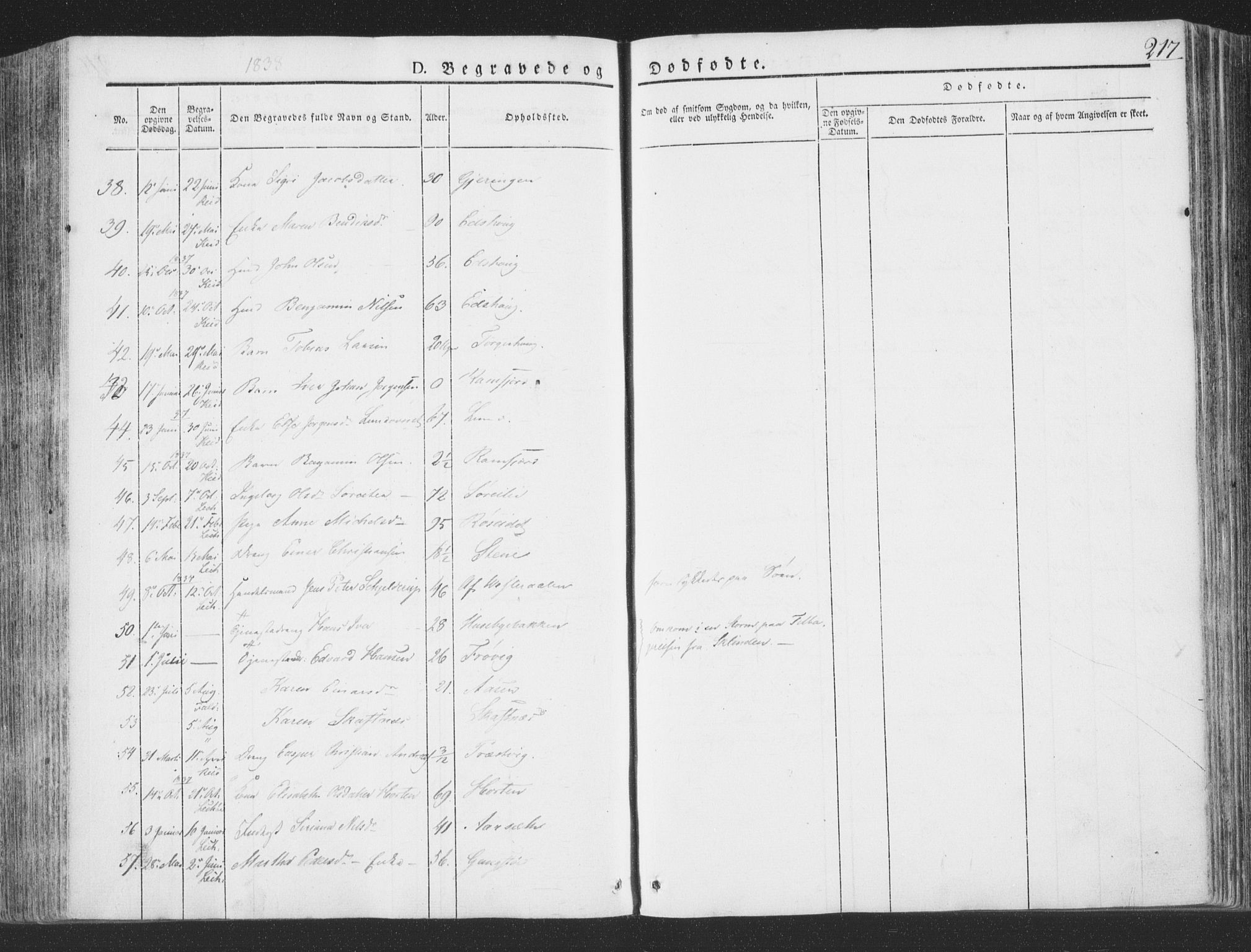 Ministerialprotokoller, klokkerbøker og fødselsregistre - Nord-Trøndelag, AV/SAT-A-1458/780/L0639: Parish register (official) no. 780A04, 1830-1844, p. 217