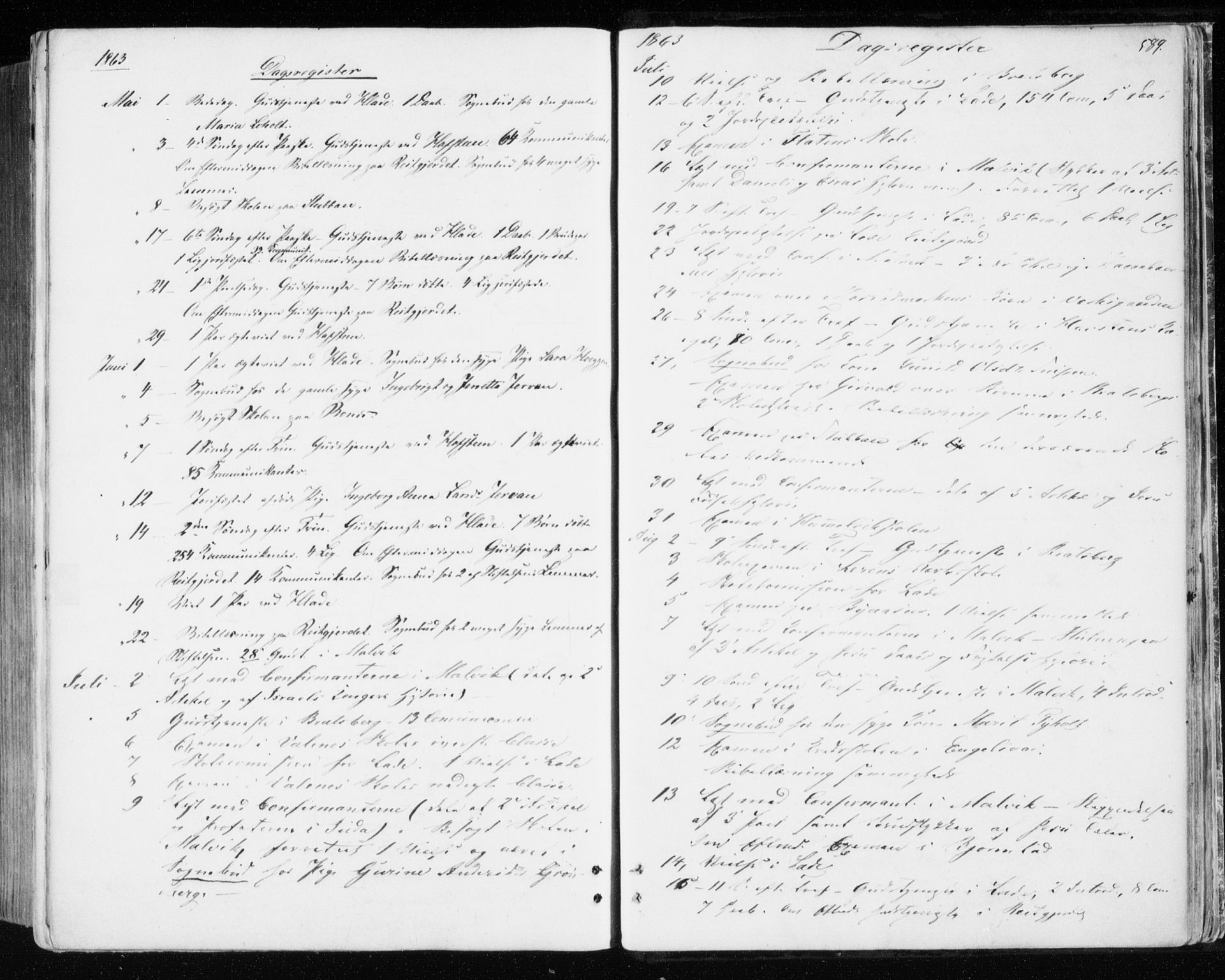 Ministerialprotokoller, klokkerbøker og fødselsregistre - Sør-Trøndelag, SAT/A-1456/606/L0292: Parish register (official) no. 606A07, 1856-1865, p. 589