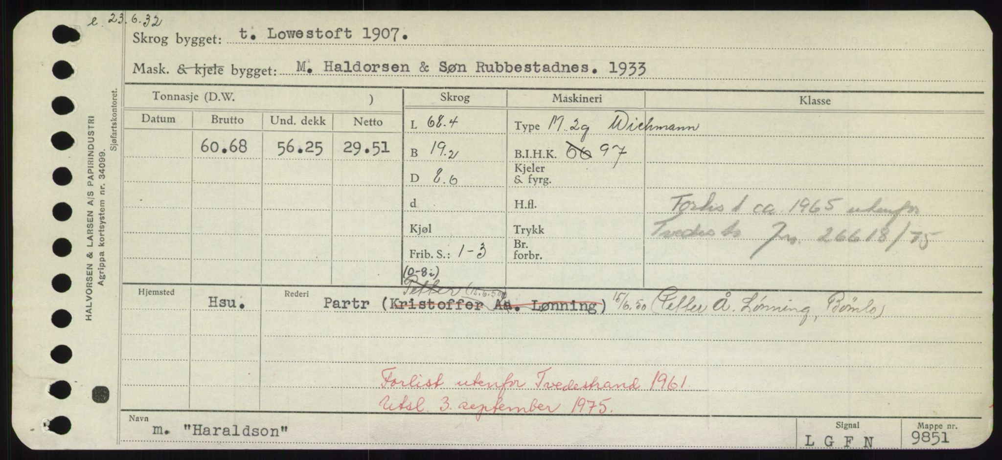 Sjøfartsdirektoratet med forløpere, Skipsmålingen, RA/S-1627/H/Hd/L0014: Fartøy, H-Havl, p. 297