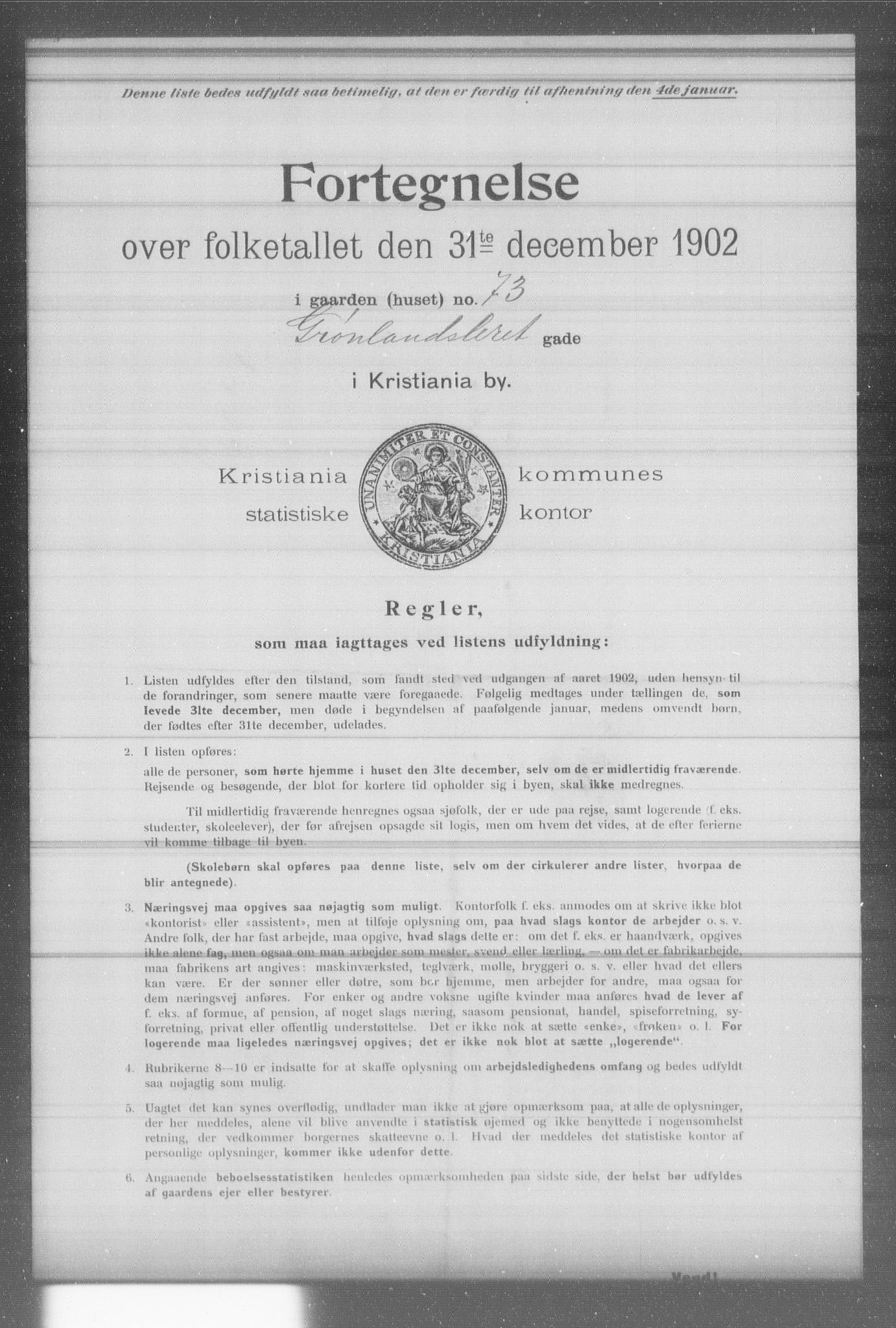 OBA, Municipal Census 1902 for Kristiania, 1902, p. 6257