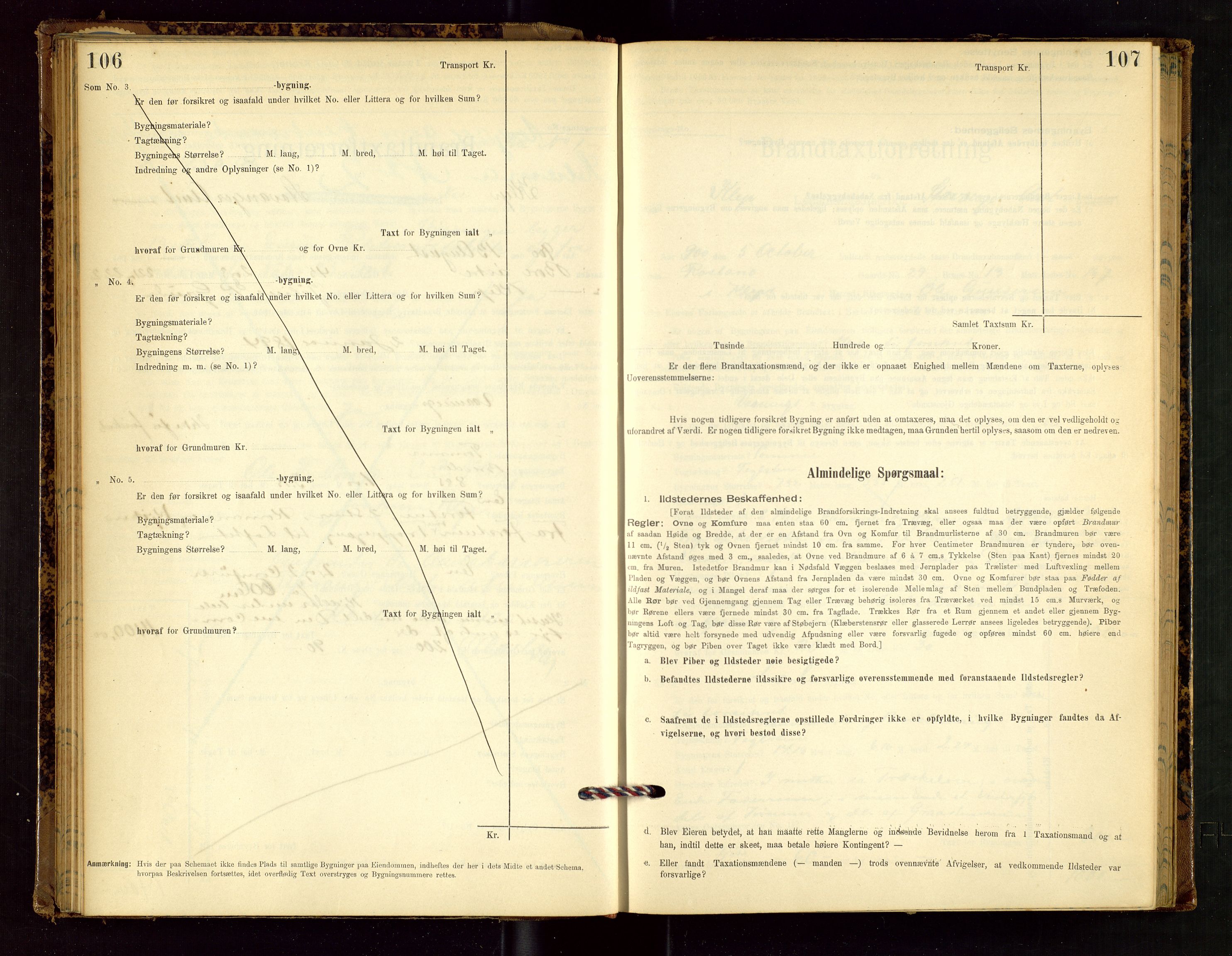 Klepp lensmannskontor, AV/SAST-A-100163/Goc/L0002: "Brandtaxationsprotokol" m/register, 1898-1902, p. 106-107