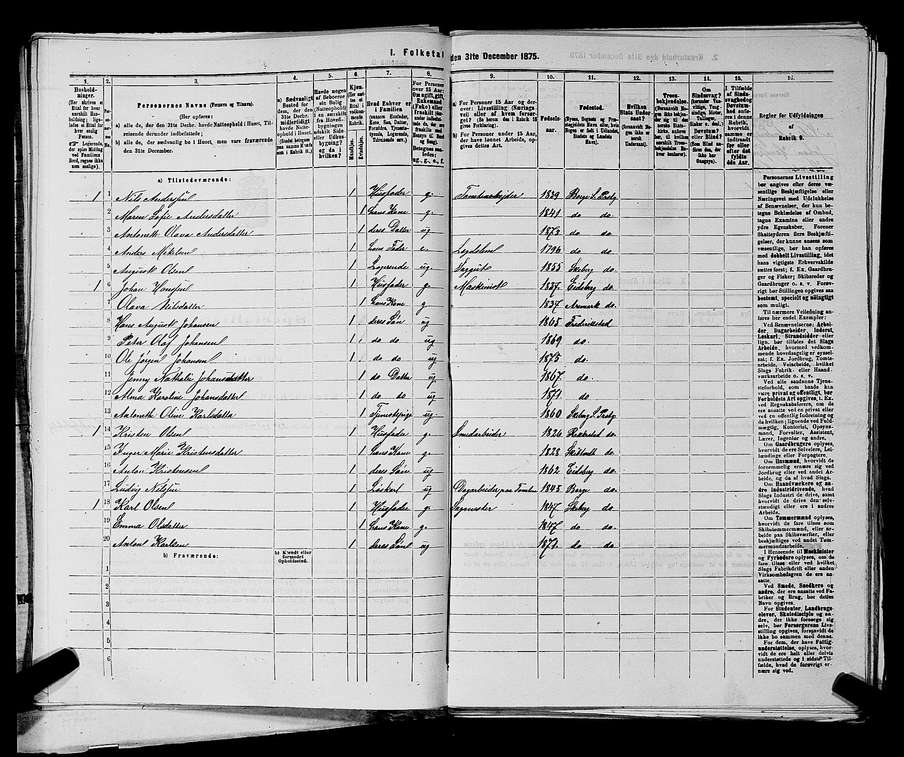 RA, 1875 census for 0113P Borge, 1875, p. 554