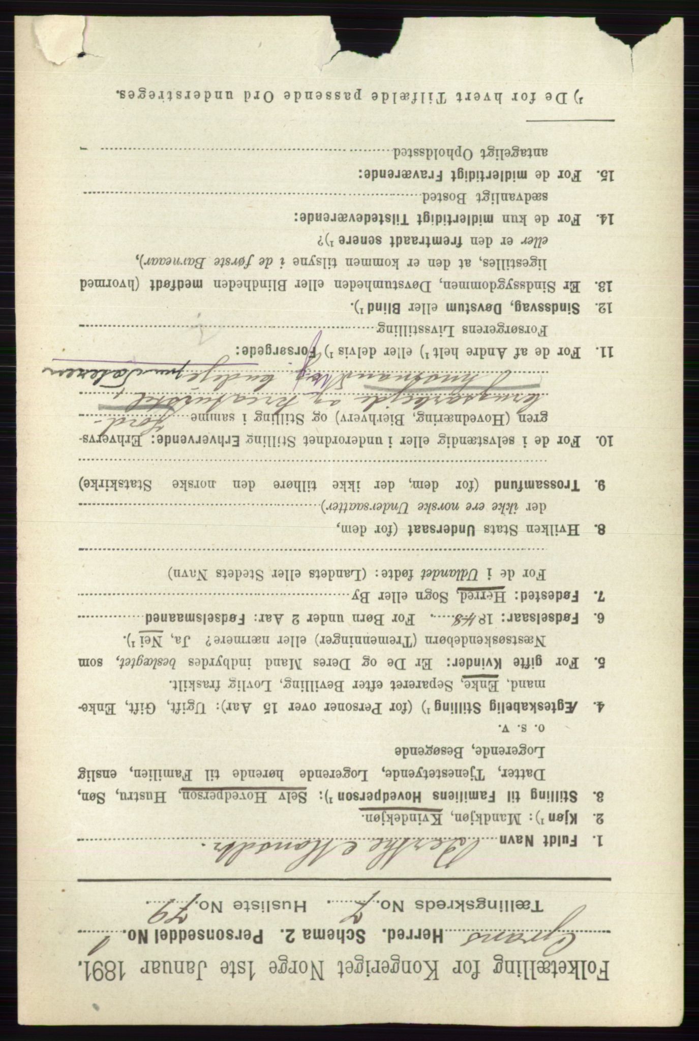 RA, 1891 census for 0534 Gran, 1891, p. 3226