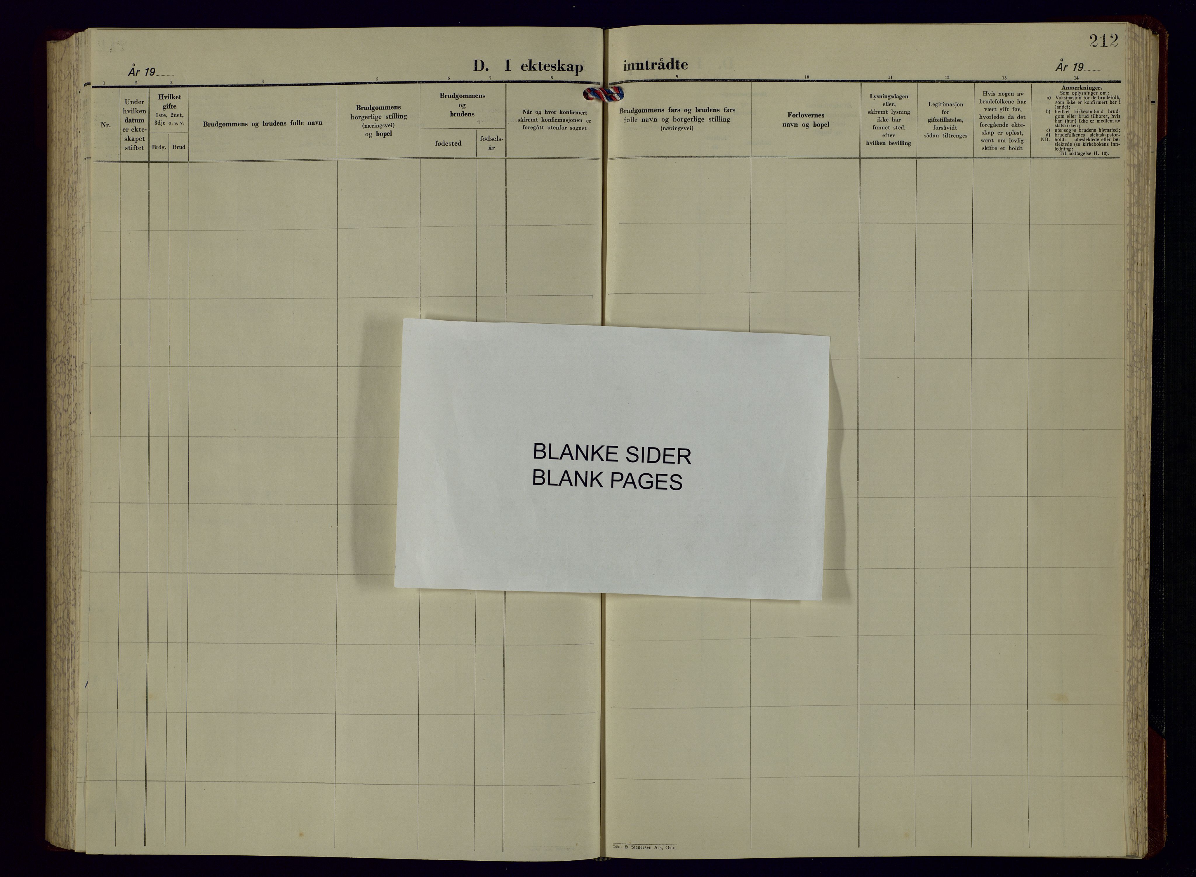 Mandal sokneprestkontor, SAK/1111-0030/F/Fb/Fbc/L0003: Parish register (copy) no. B 3, 1948-1961, p. 212