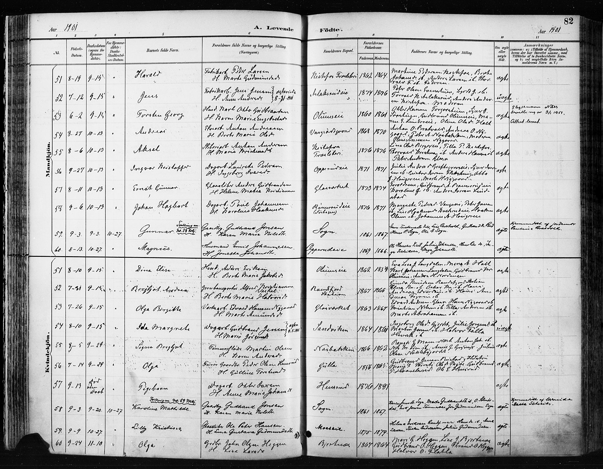 Jevnaker prestekontor, AV/SAH-PREST-116/H/Ha/Haa/L0009: Parish register (official) no. 9, 1891-1901, p. 82