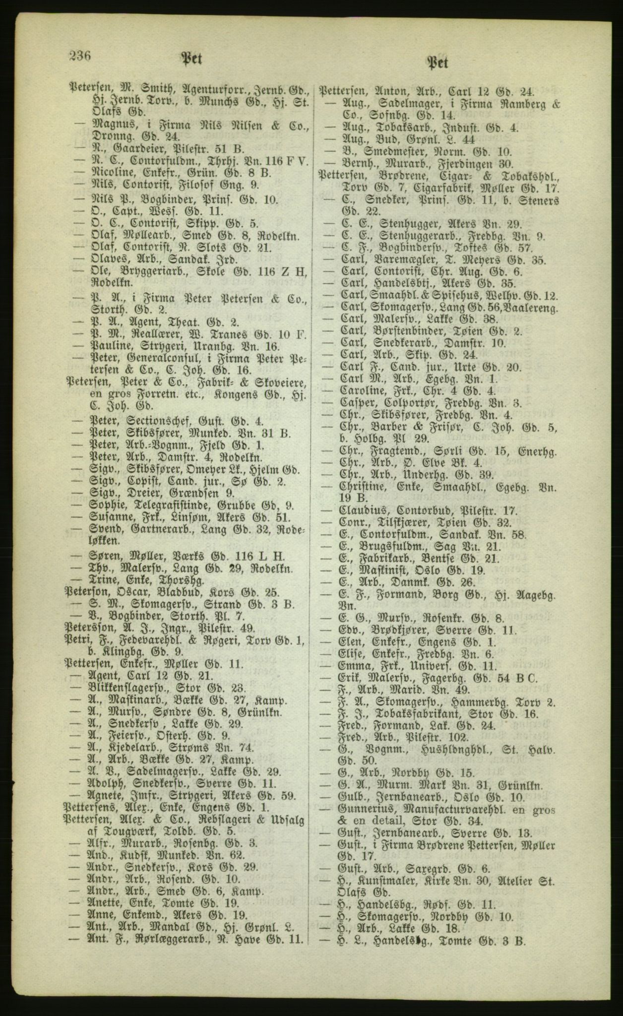 Kristiania/Oslo adressebok, PUBL/-, 1880, p. 236