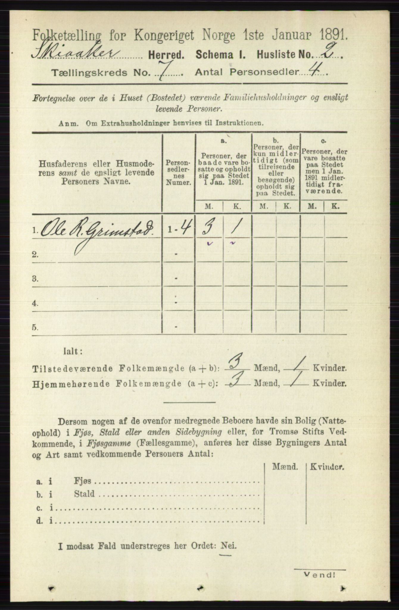 RA, 1891 census for 0513 Skjåk, 1891, p. 2242