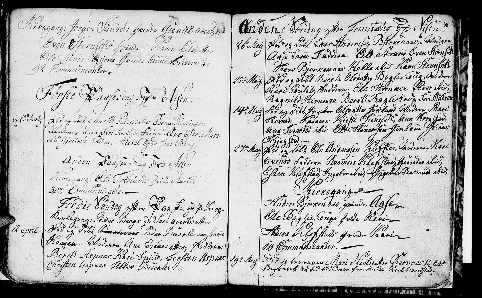 Ministerialprotokoller, klokkerbøker og fødselsregistre - Sør-Trøndelag, SAT/A-1456/694/L1129: Parish register (copy) no. 694C01, 1793-1815, p. 38