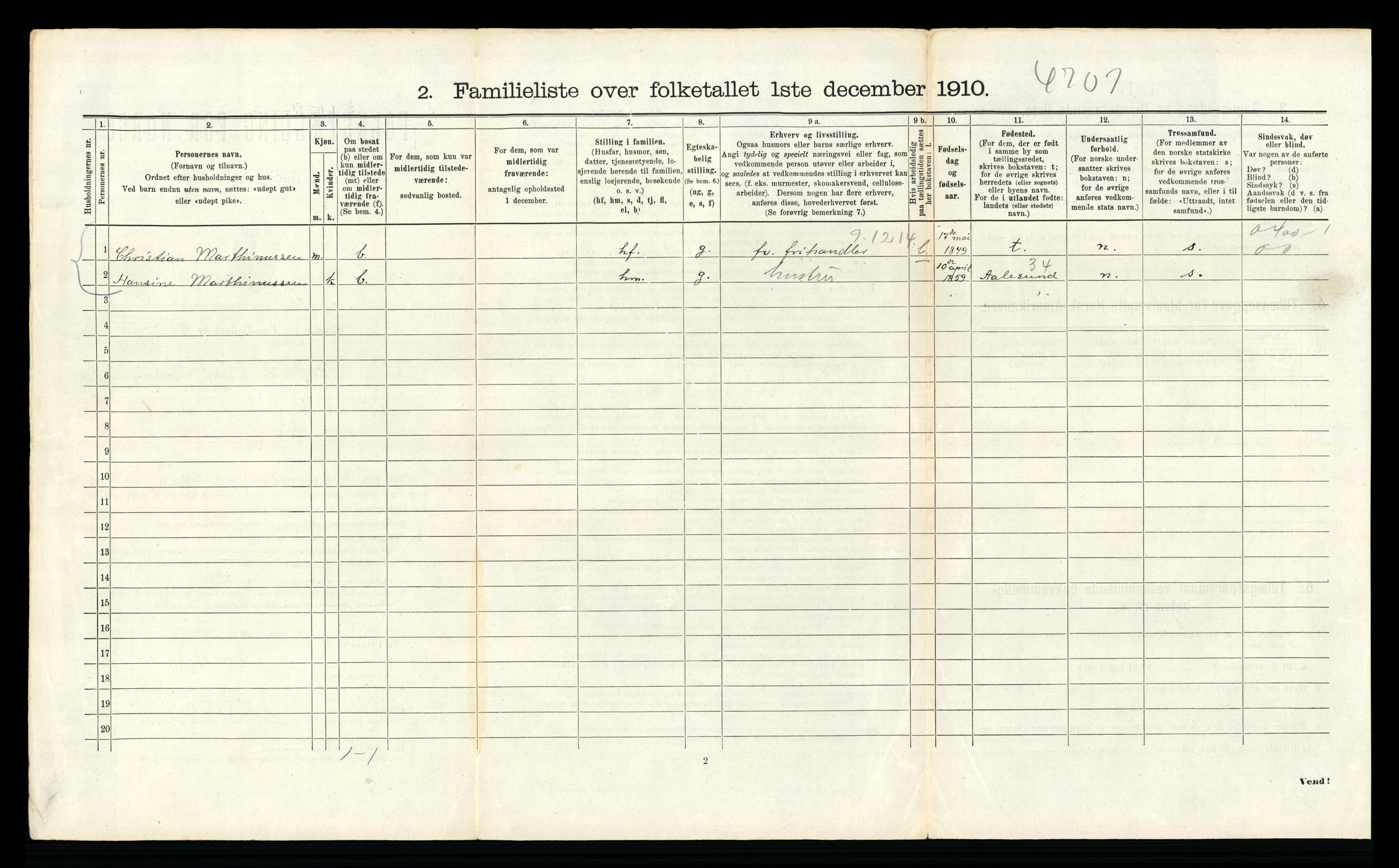 RA, 1910 census for Bergen, 1910, p. 32570