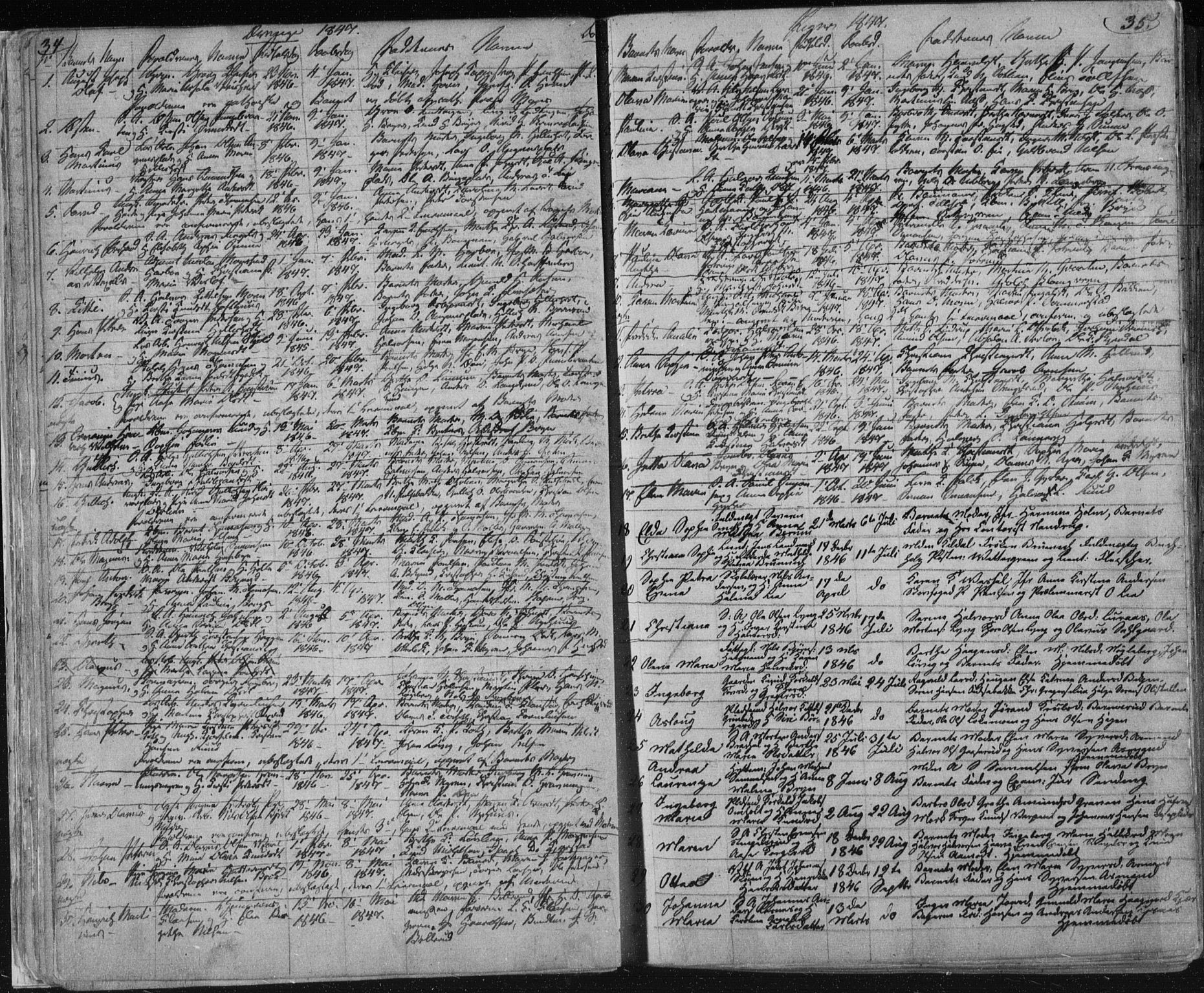 Kongsberg kirkebøker, SAKO/A-22/F/Fa/L0009: Parish register (official) no. I 9, 1839-1858, p. 34-35