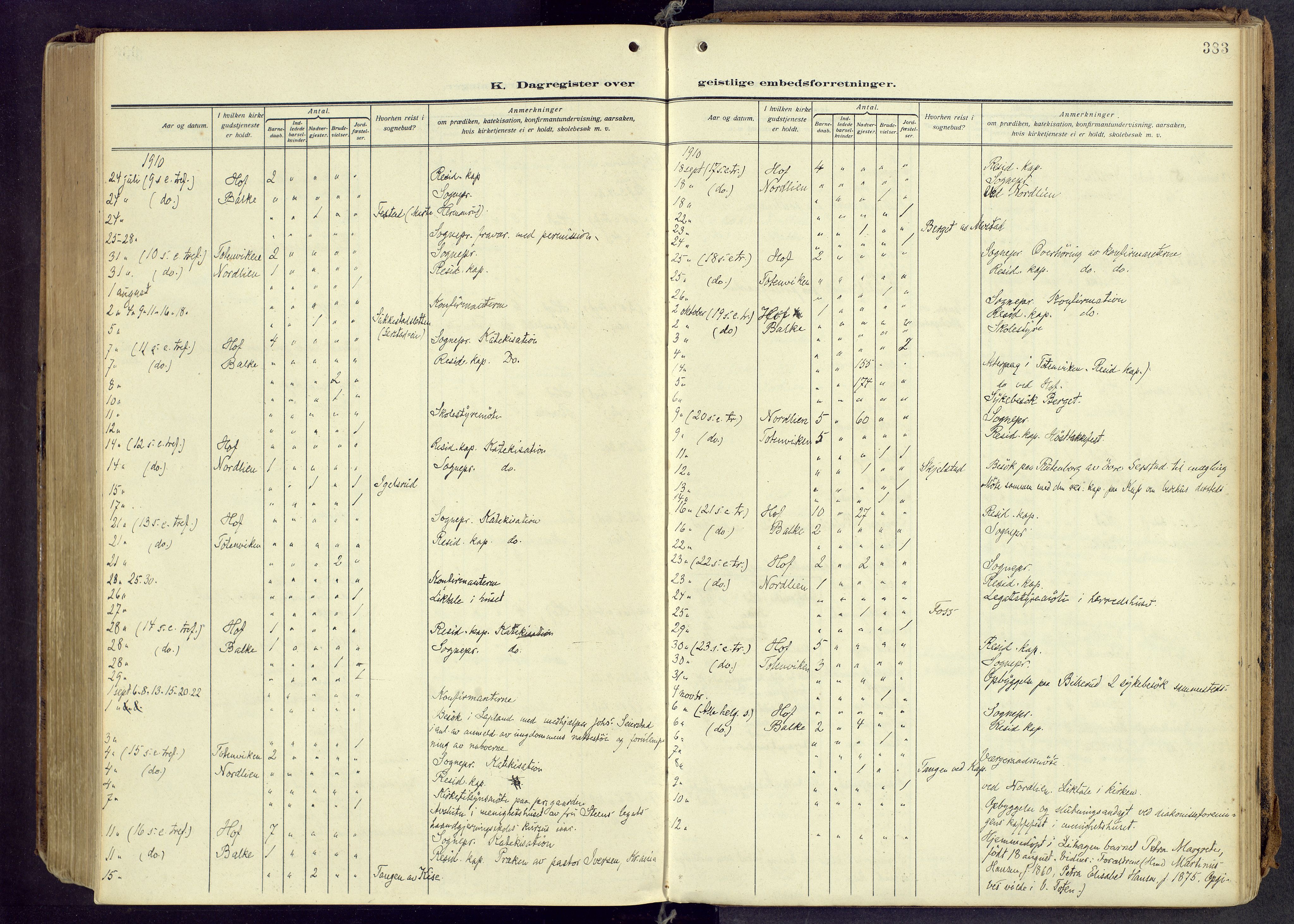 Østre Toten prestekontor, AV/SAH-PREST-104/H/Ha/Haa/L0010: Parish register (official) no. 10, 1910-1920, p. 383