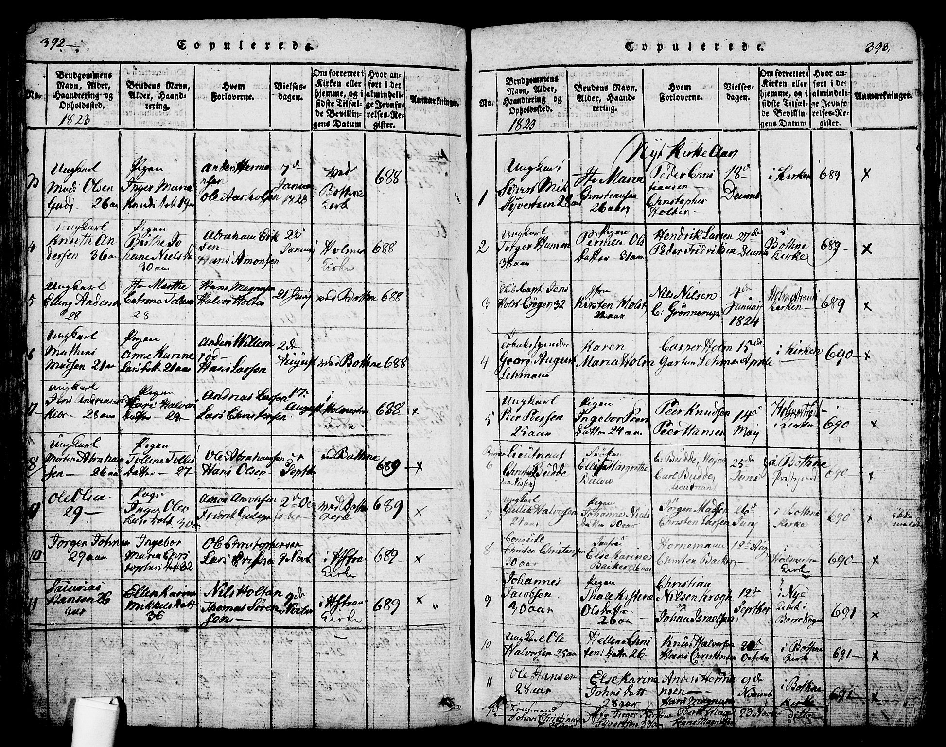 Holmestrand kirkebøker, SAKO/A-346/G/Ga/L0001: Parish register (copy) no. 1, 1814-1848, p. 392-393