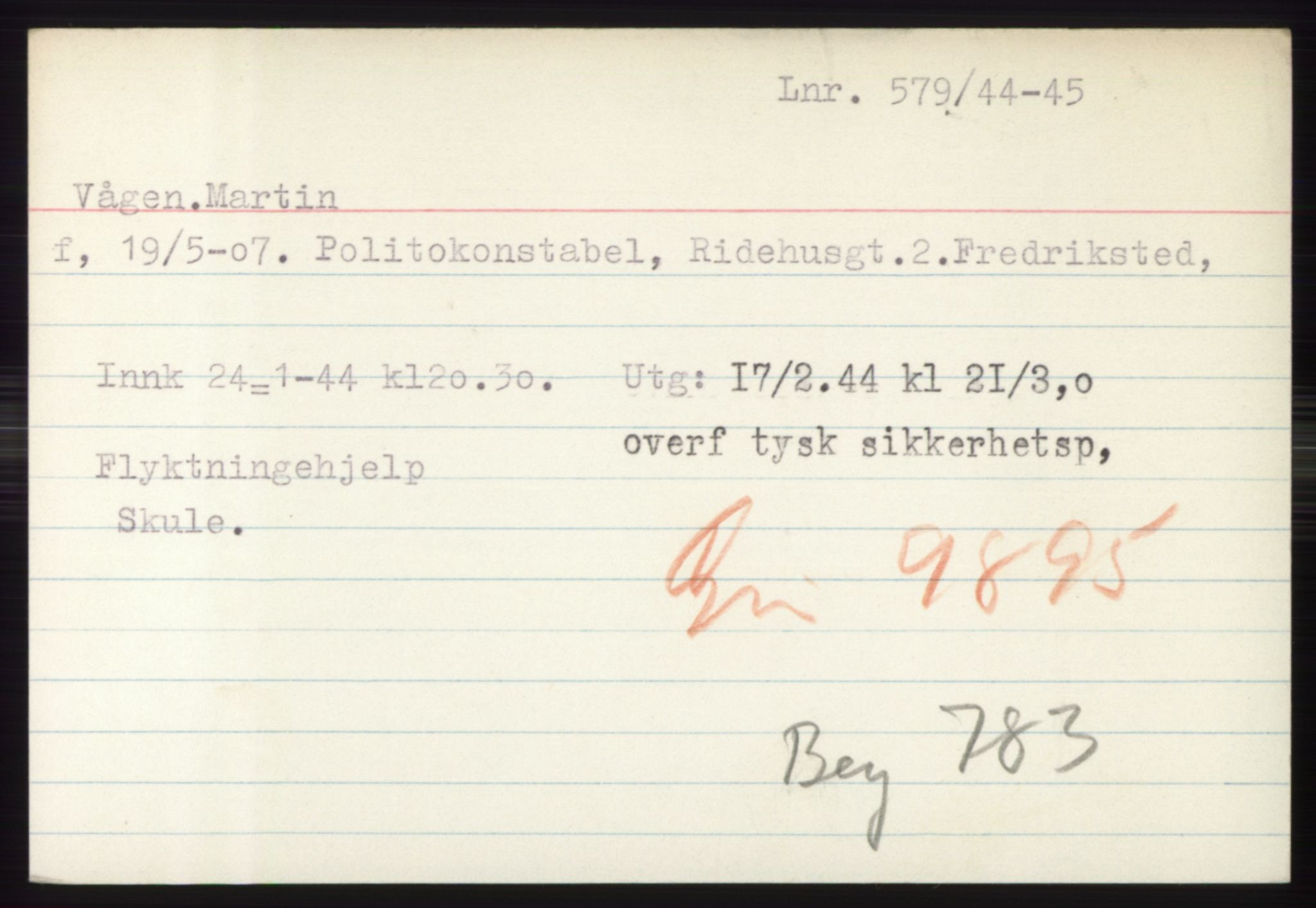 Statspolitiet - Hovedkontoret / Osloavdelingen, AV/RA-S-1329/C/Ck/Cke/L0005: Fangeregister; etternavn S - Å, 1941-1945, p. 595