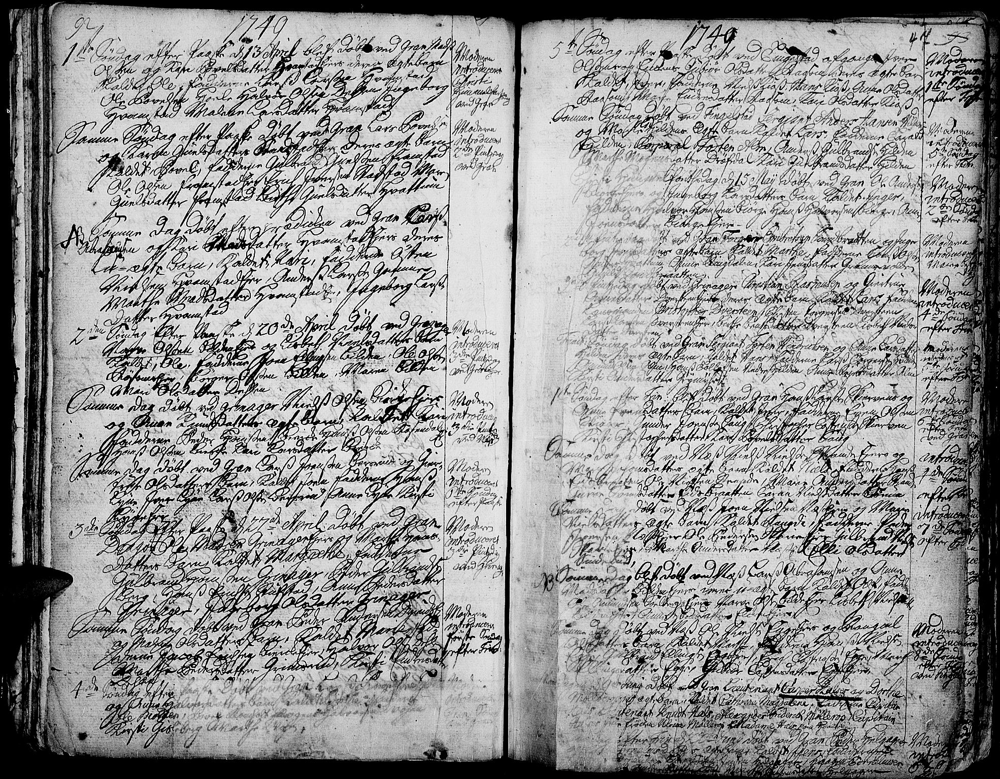 Gran prestekontor, SAH/PREST-112/H/Ha/Haa/L0003: Parish register (official) no. 3, 1745-1758, p. 47