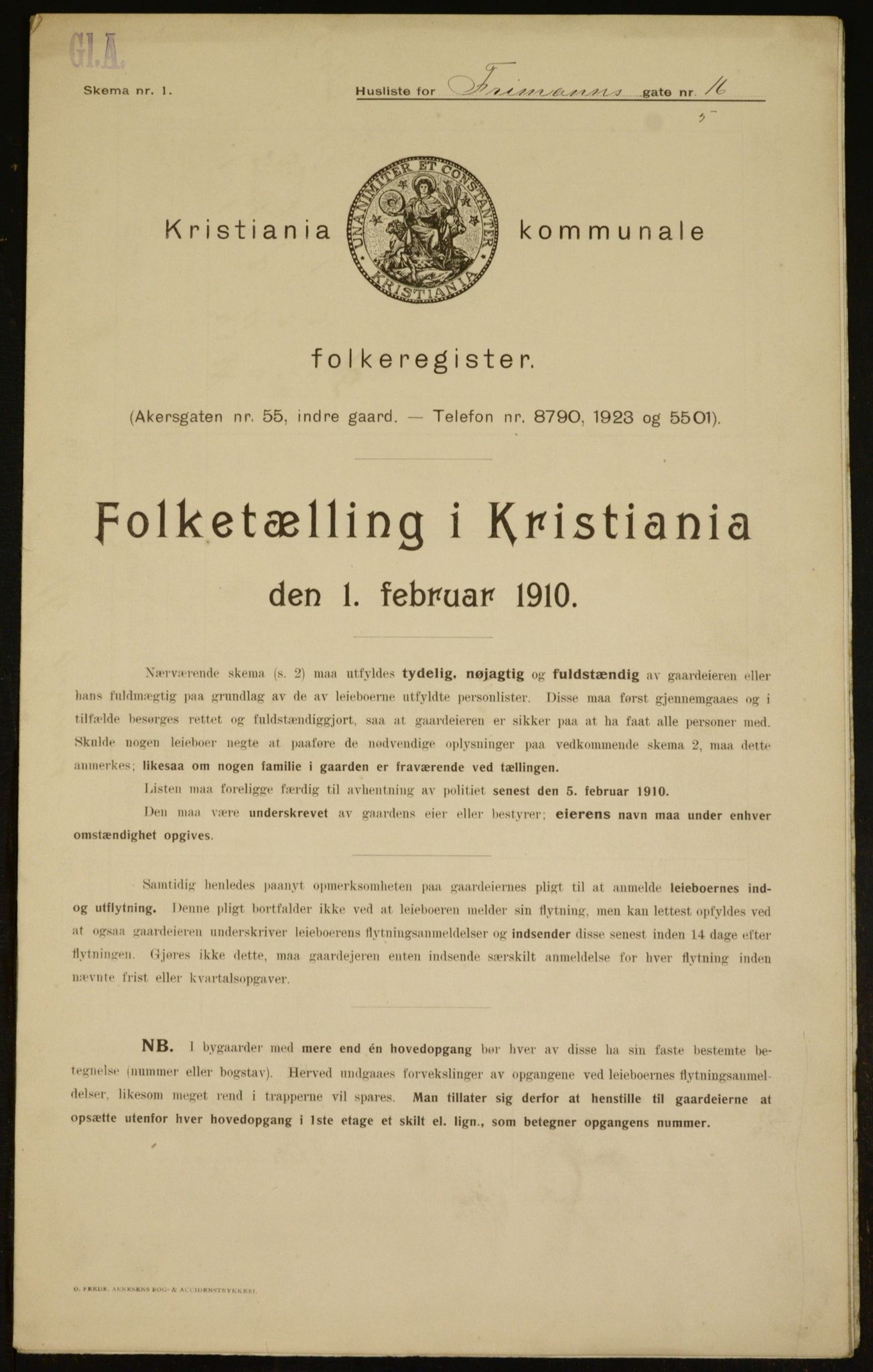 OBA, Municipal Census 1910 for Kristiania, 1910, p. 25221