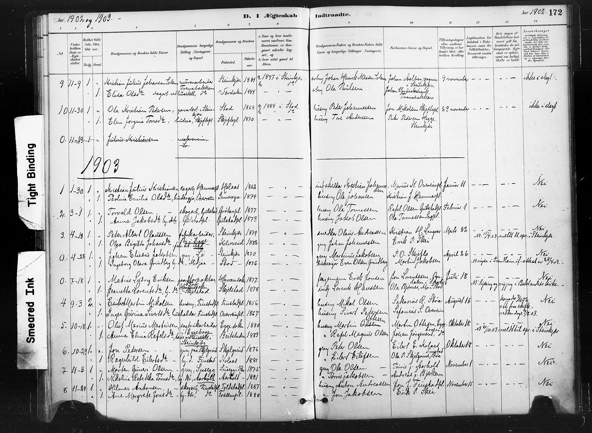 Ministerialprotokoller, klokkerbøker og fødselsregistre - Nord-Trøndelag, SAT/A-1458/736/L0361: Parish register (official) no. 736A01, 1884-1906, p. 172
