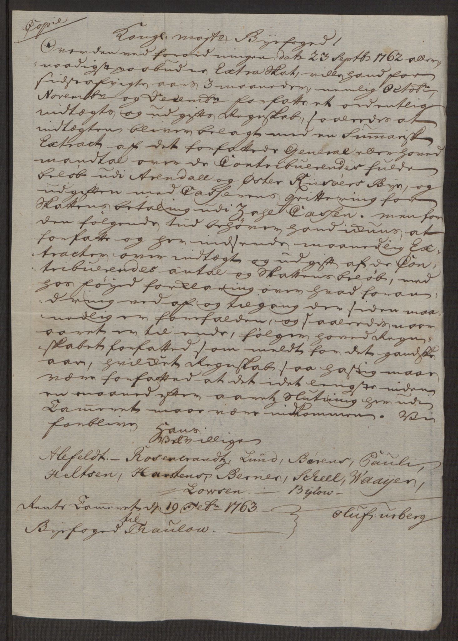 Rentekammeret inntil 1814, Reviderte regnskaper, Byregnskaper, AV/RA-EA-4066/R/Rl/L0230/0001: [L4] Kontribusjonsregnskap / Ekstraskatt, 1762-1764, p. 390