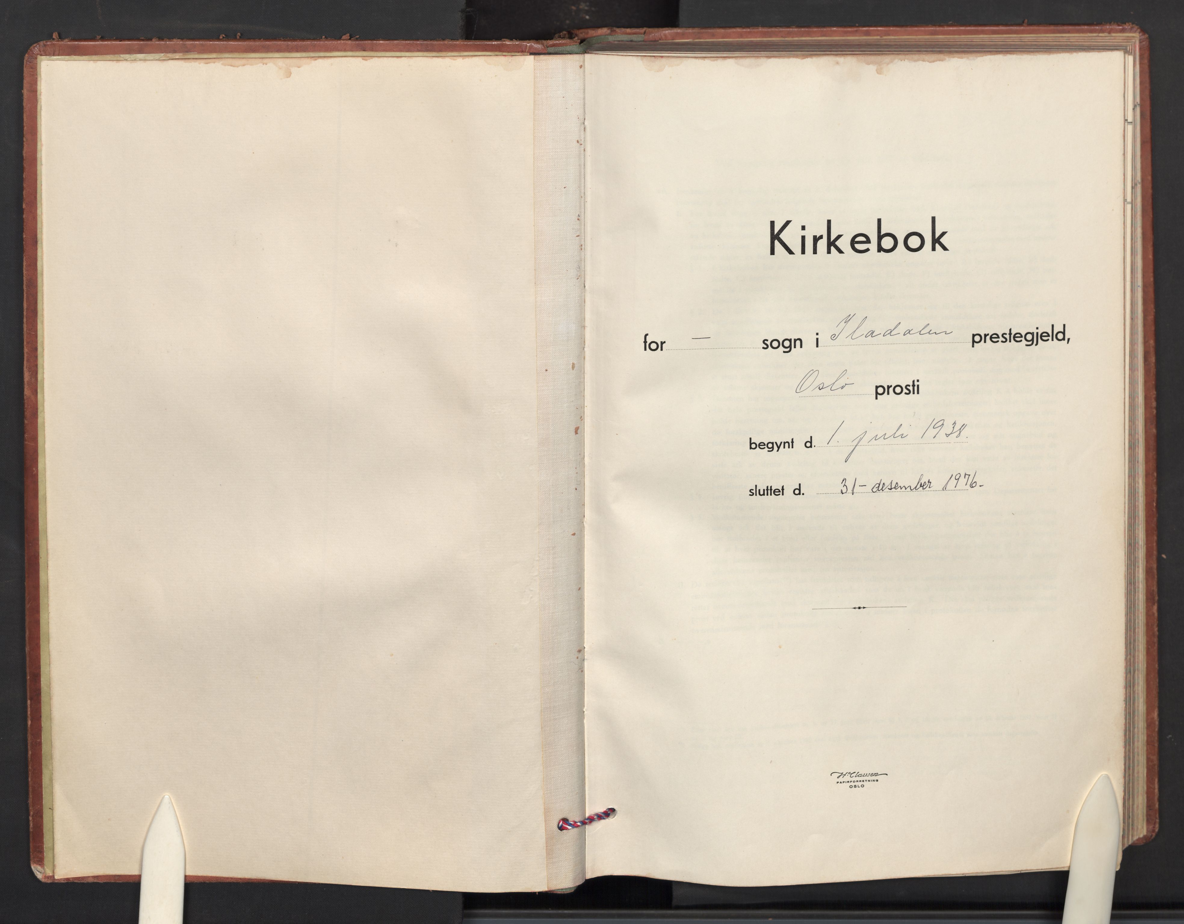 Iladalen småkirkemenighet Kirkebøker, AV/SAO-A-10326a/F/L0002: Parish register (official) no. 2, 1938-1976