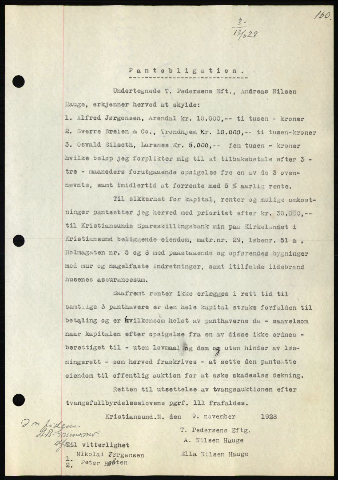 Kristiansund byfogd, AV/SAT-A-4587/A/27: Mortgage book no. 22, 1928-1929, Deed date: 13.11.1928