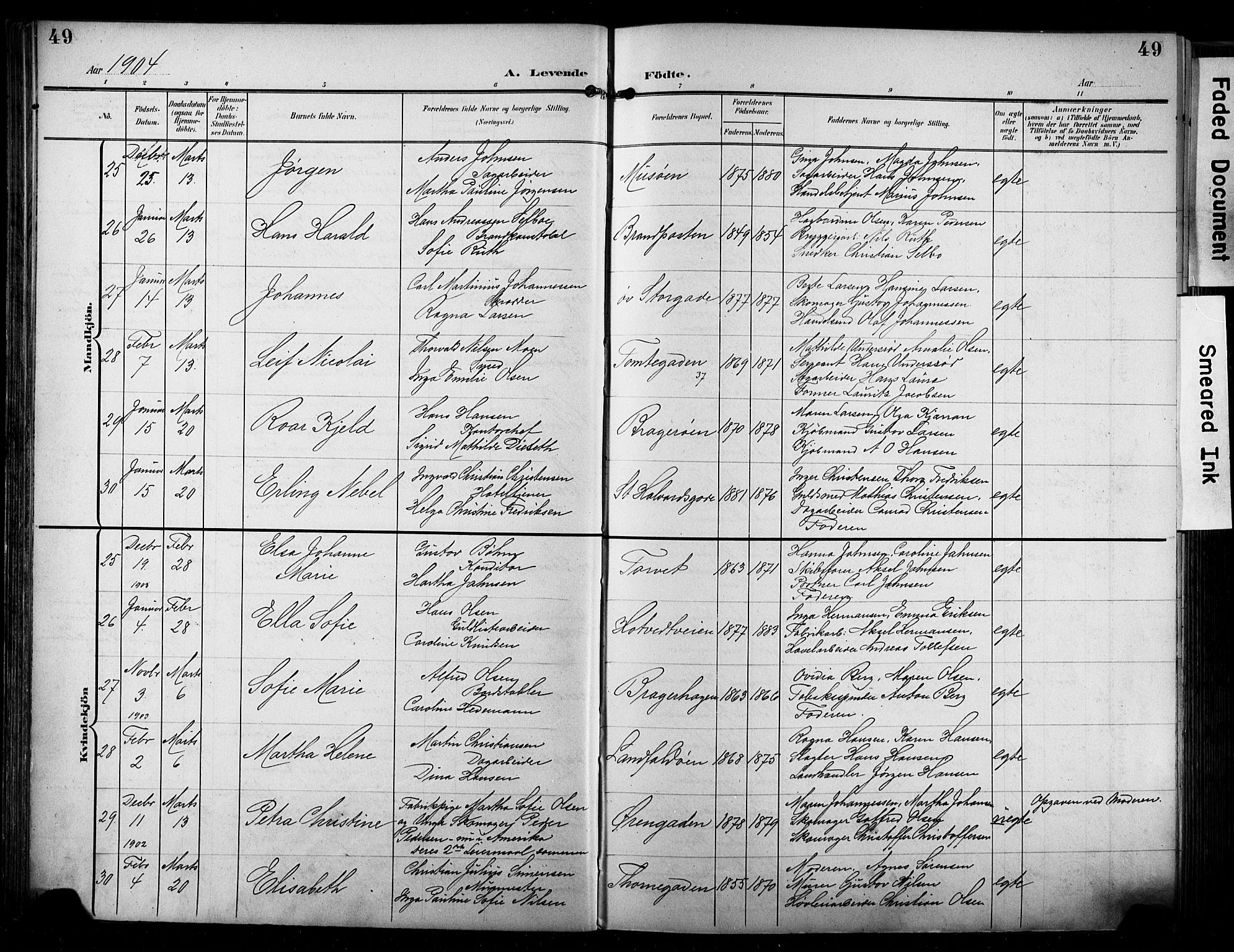 Bragernes kirkebøker, AV/SAKO-A-6/F/Fb/L0009: Parish register (official) no. II 9, 1902-1911, p. 49