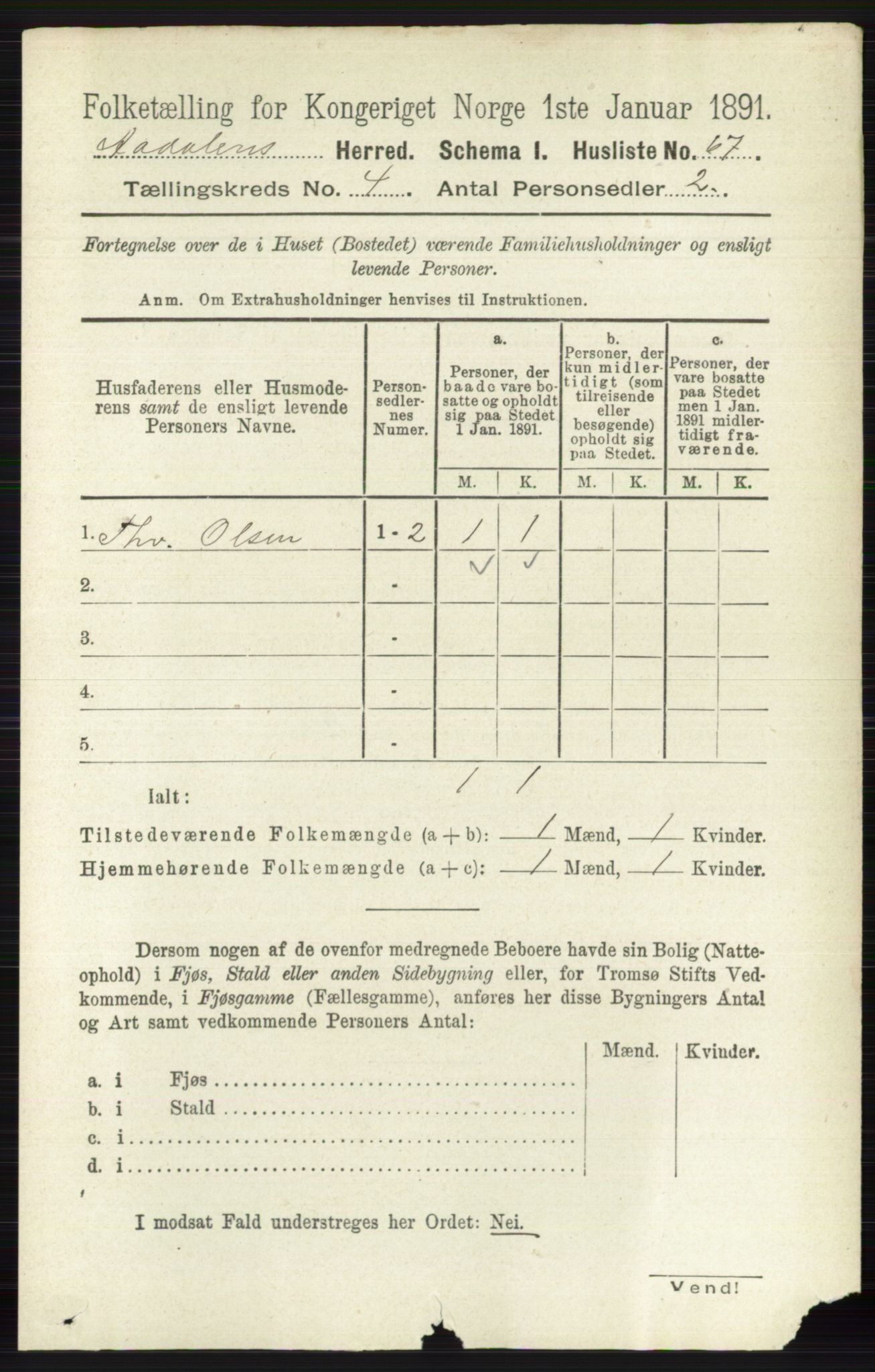 RA, 1891 census for 0614 Ådal, 1891, p. 1517