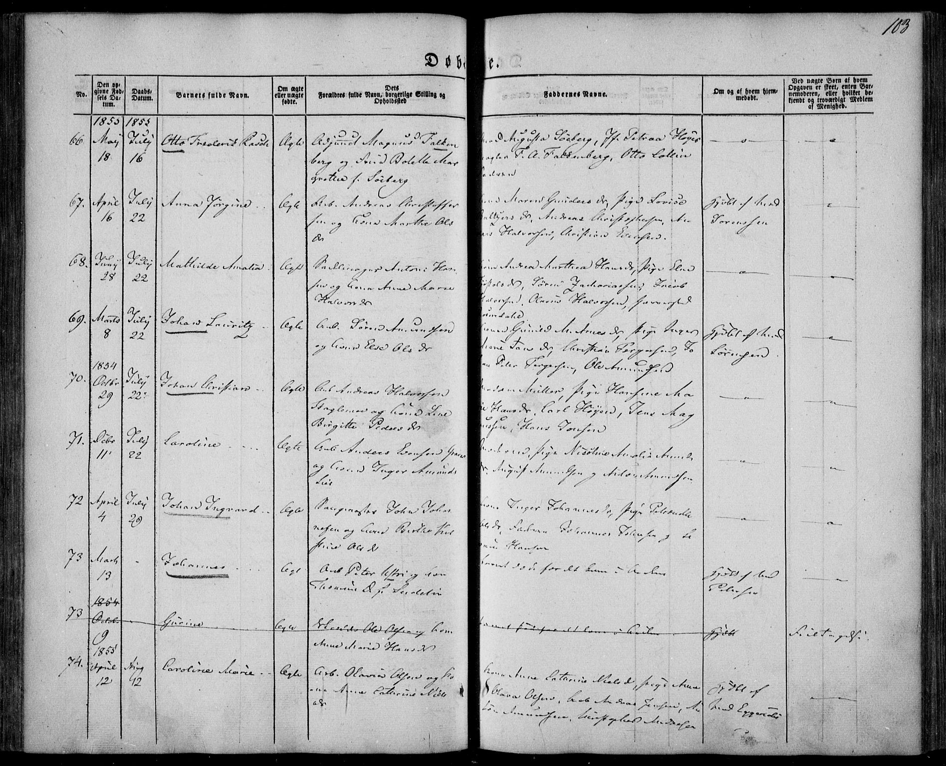 Larvik kirkebøker, AV/SAKO-A-352/F/Fa/L0003: Parish register (official) no. I 3, 1848-1856, p. 103