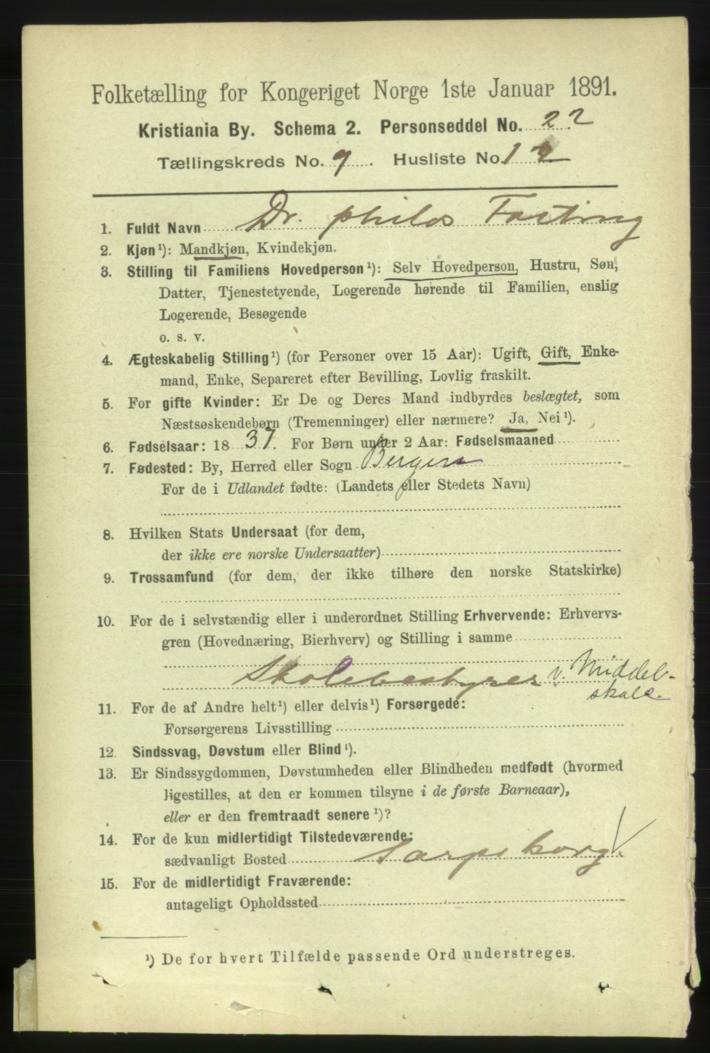 RA, 1891 census for 0301 Kristiania, 1891, p. 4149