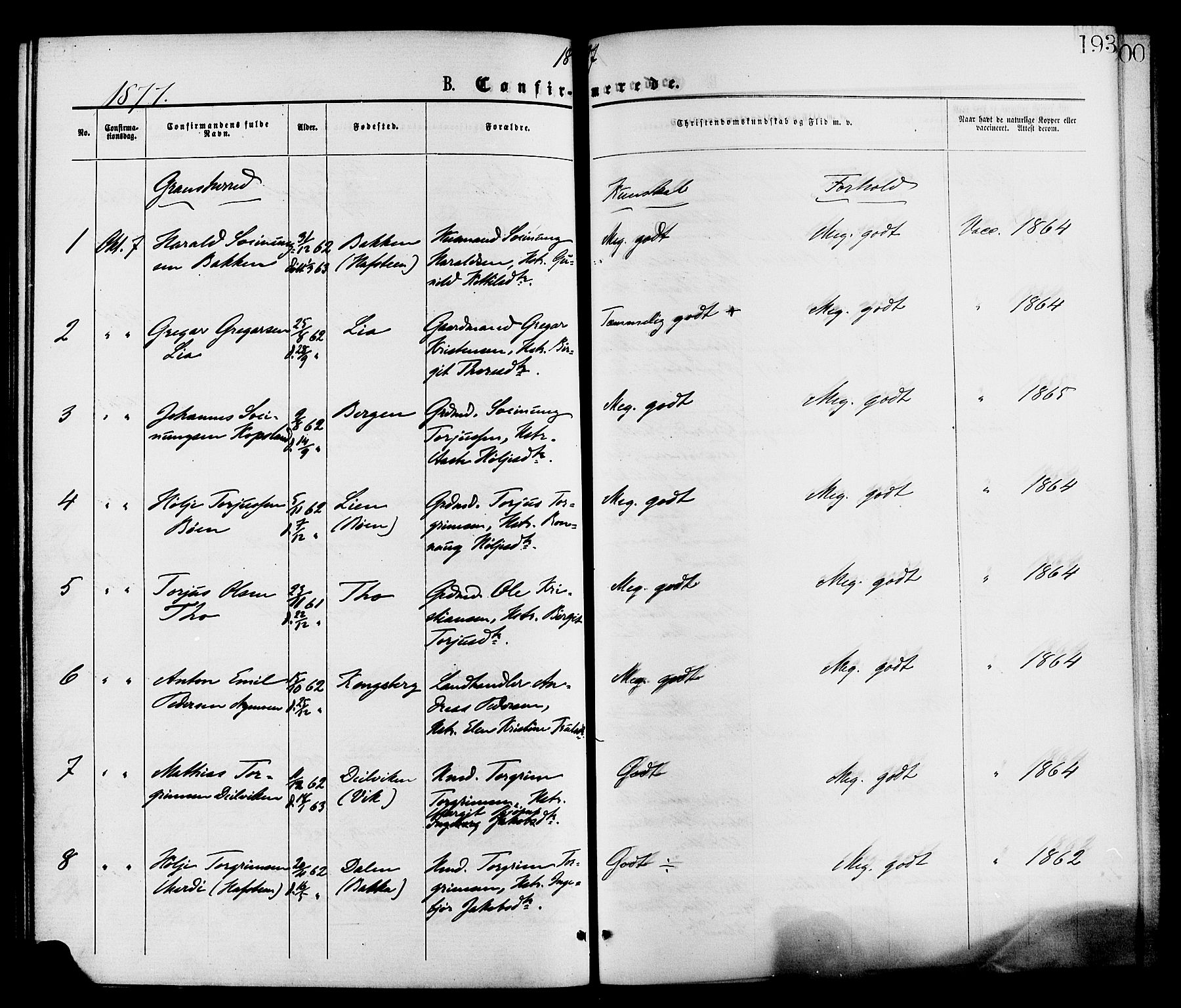 Gransherad kirkebøker, SAKO/A-267/F/Fa/L0004: Parish register (official) no. I 4, 1871-1886, p. 193