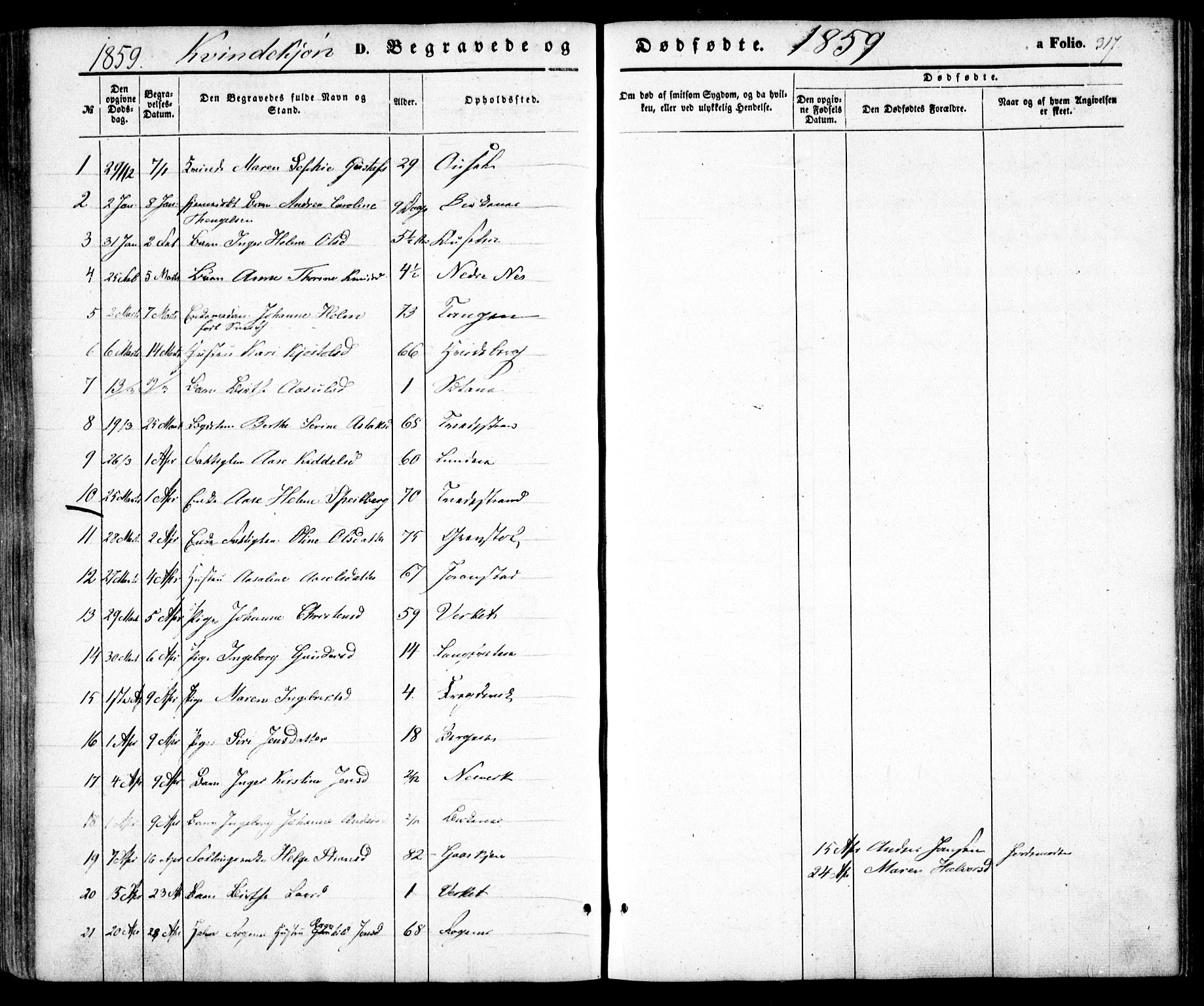 Holt sokneprestkontor, AV/SAK-1111-0021/F/Fa/L0008: Parish register (official) no. A 8, 1849-1860, p. 317