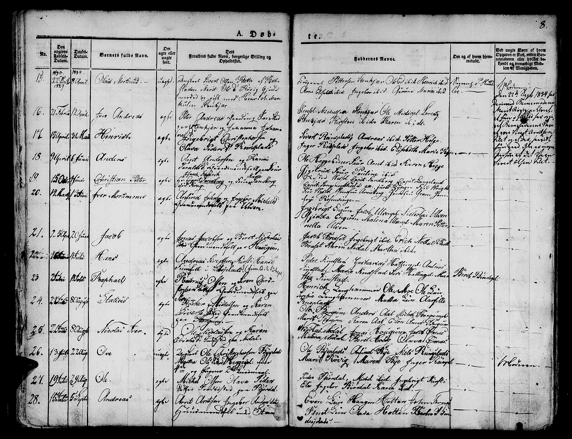 Ministerialprotokoller, klokkerbøker og fødselsregistre - Nord-Trøndelag, AV/SAT-A-1458/746/L0445: Parish register (official) no. 746A04, 1826-1846, p. 8