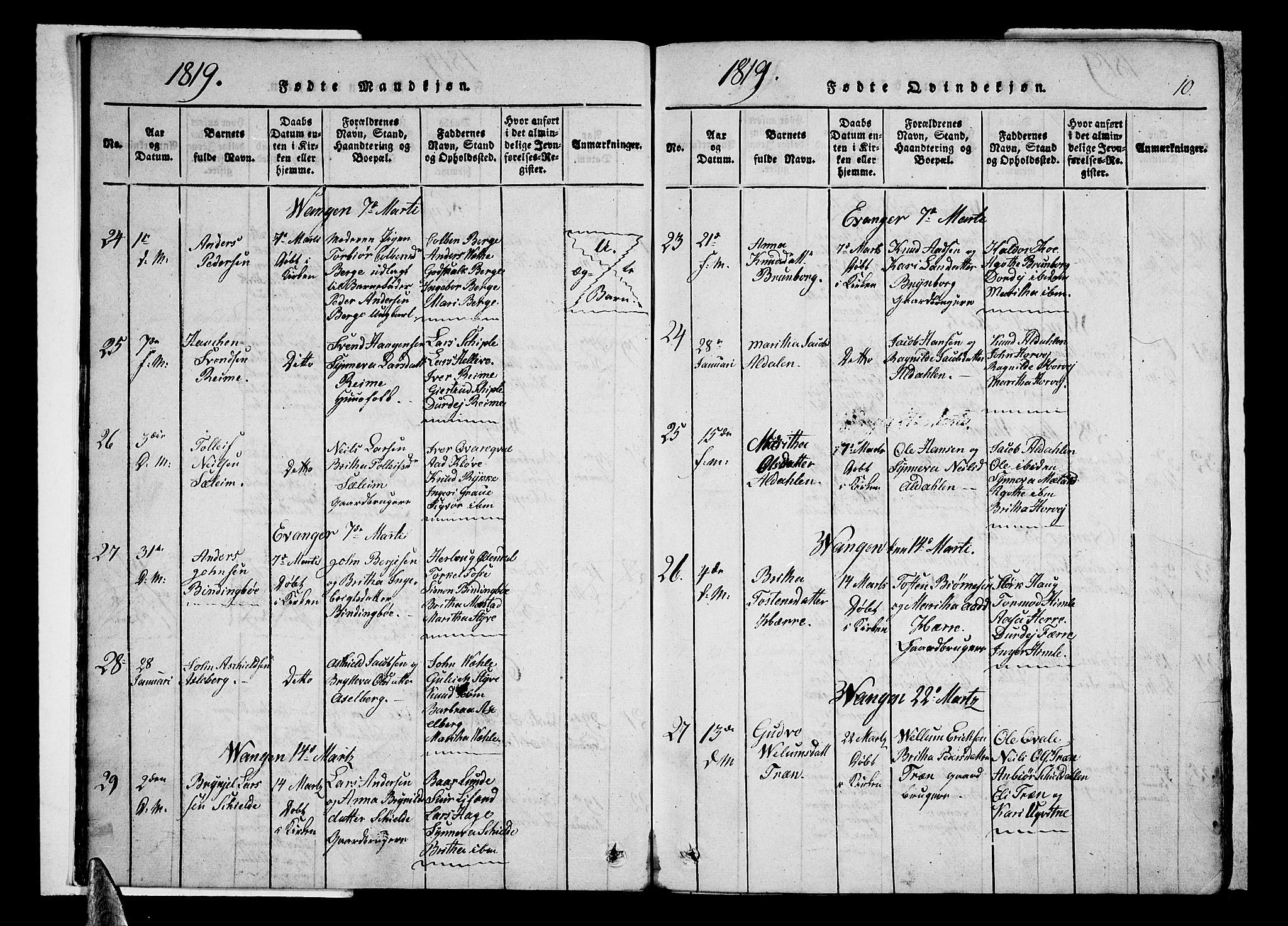 Voss sokneprestembete, SAB/A-79001/H/Haa: Parish register (official) no. A 11, 1816-1827, p. 10