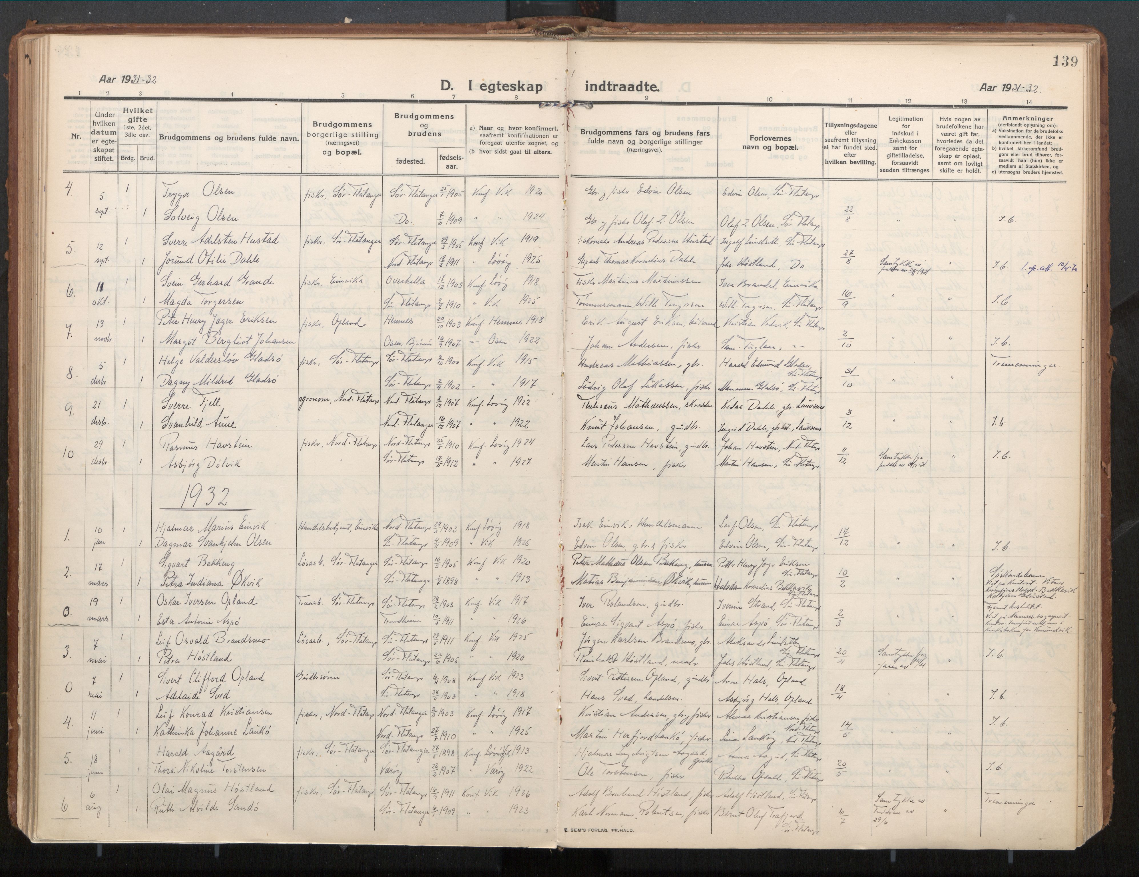 Ministerialprotokoller, klokkerbøker og fødselsregistre - Nord-Trøndelag, AV/SAT-A-1458/771/L0598: Parish register (official) no. 771A05, 1911-1937, p. 139