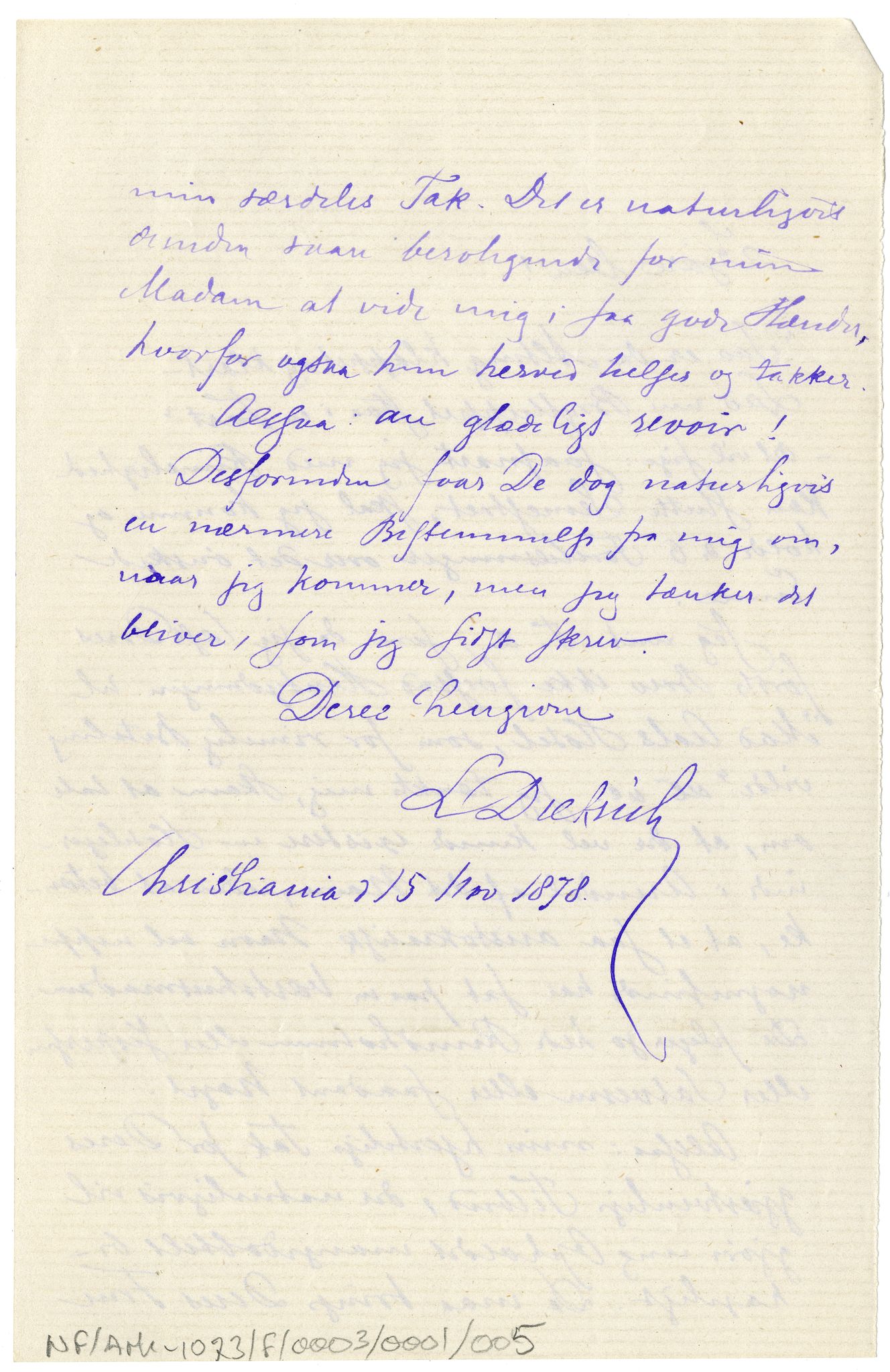 Diderik Maria Aalls brevsamling, NF/Ark-1023/F/L0003: D.M. Aalls brevsamling. D - G, 1797-1889, p. 8