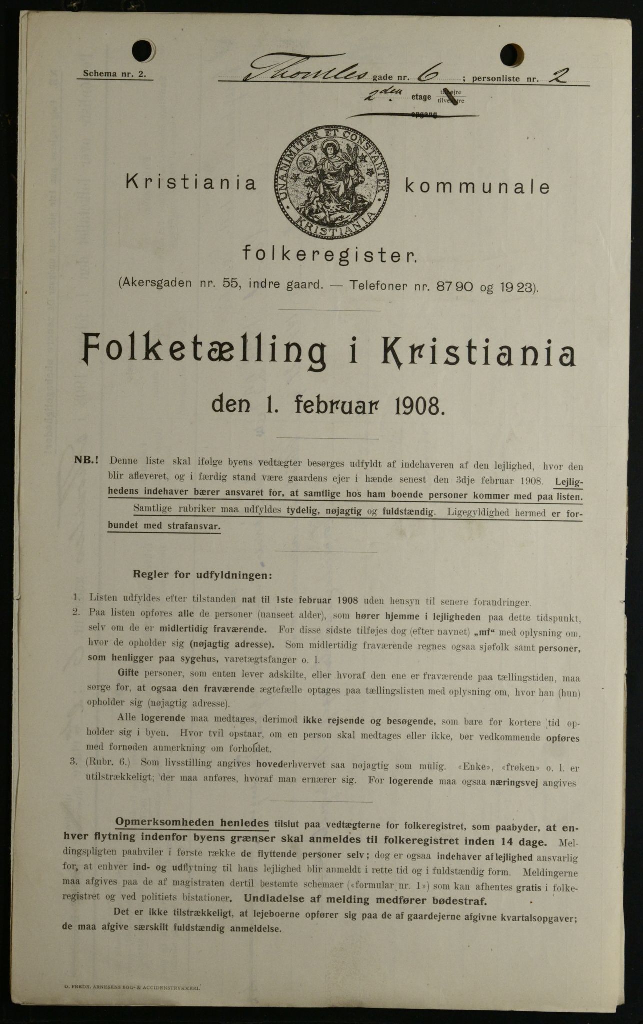 OBA, Municipal Census 1908 for Kristiania, 1908, p. 98217