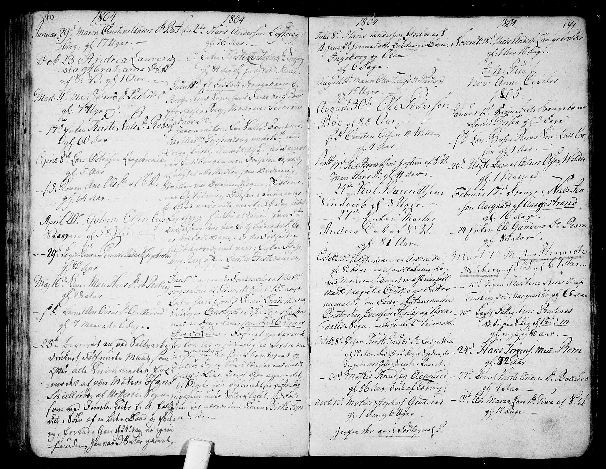 Sem kirkebøker, AV/SAKO-A-5/F/Fb/L0003: Parish register (official) no. II 3, 1792-1814, p. 140-141