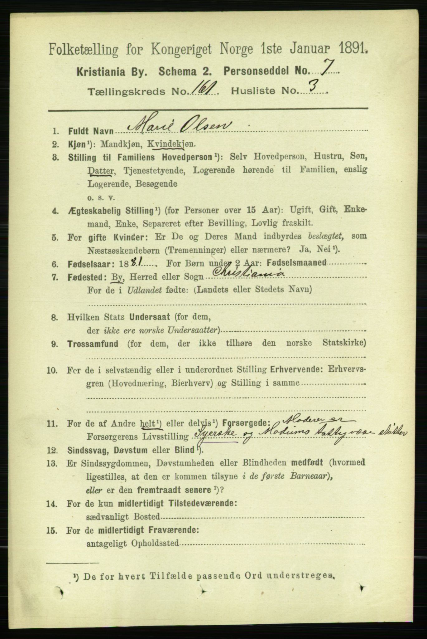 RA, 1891 census for 0301 Kristiania, 1891, p. 91656