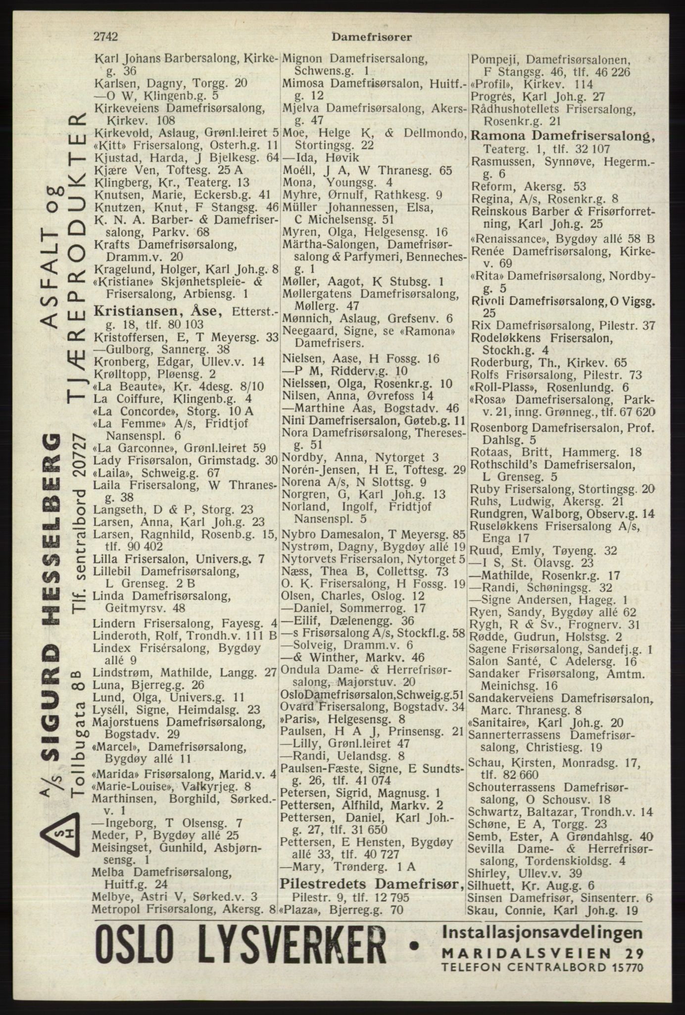 Kristiania/Oslo adressebok, PUBL/-, 1940, p. 2692