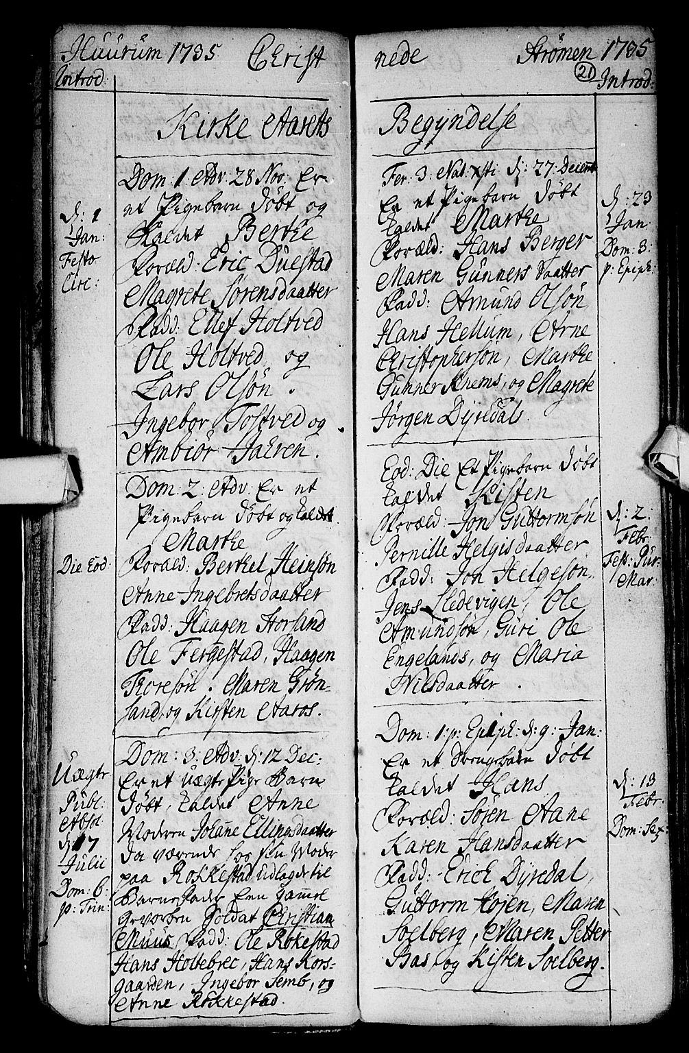 Hurum kirkebøker, AV/SAKO-A-229/F/Fa/L0002: Parish register (official) no. 2, 1733-1757, p. 21