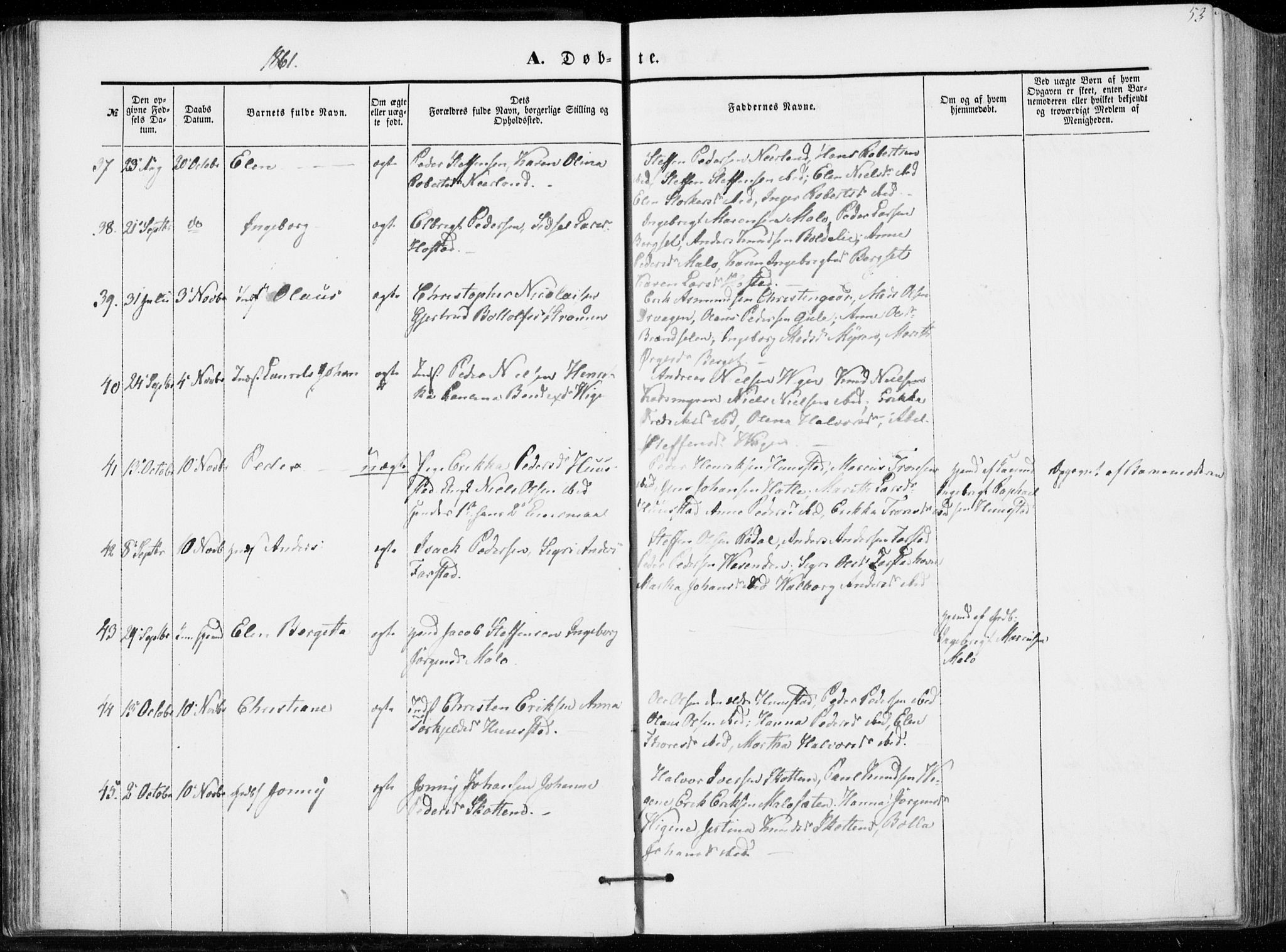 Ministerialprotokoller, klokkerbøker og fødselsregistre - Møre og Romsdal, AV/SAT-A-1454/566/L0767: Parish register (official) no. 566A06, 1852-1868, p. 53