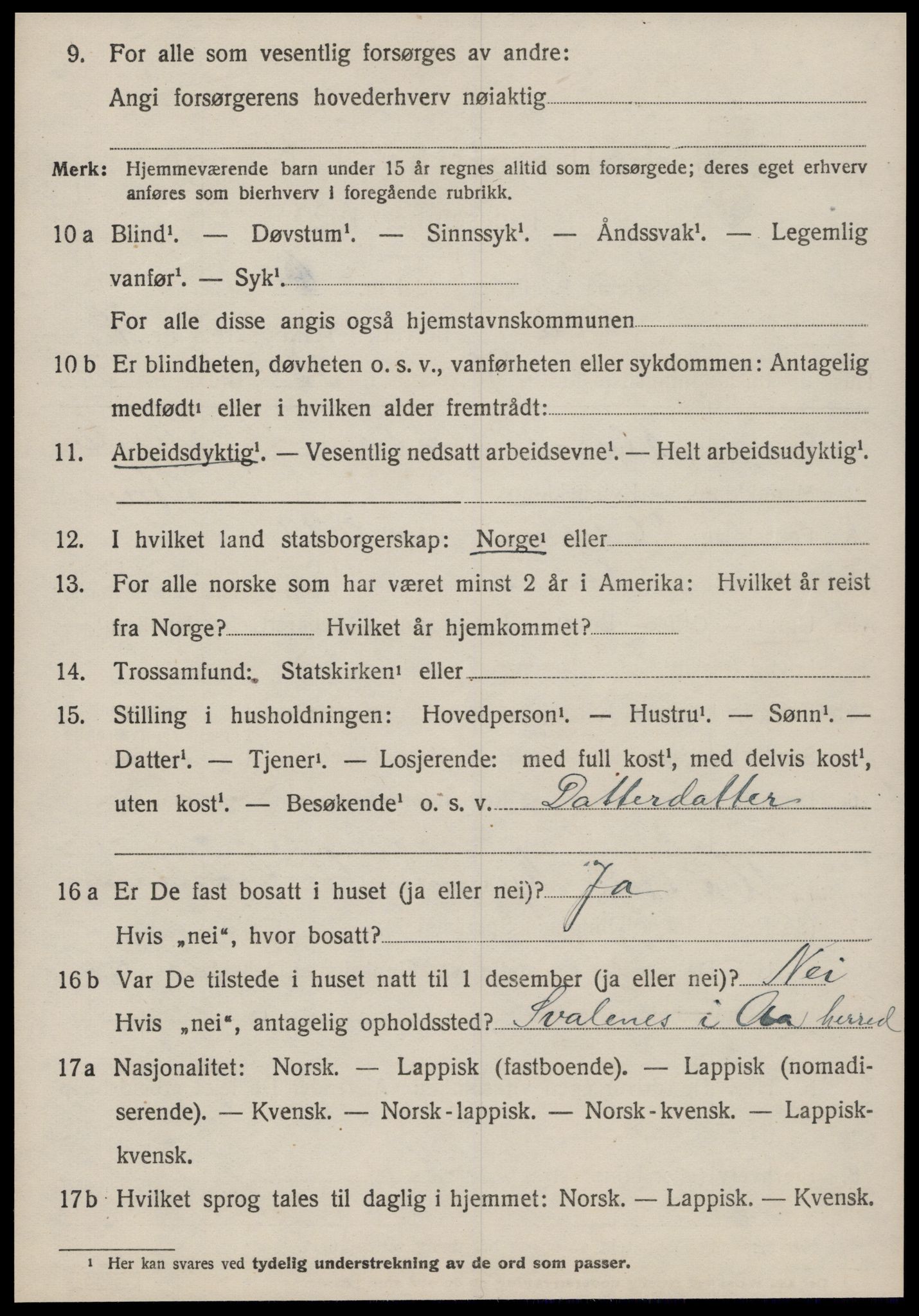 SAT, 1920 census for Å, 1920, p. 3349