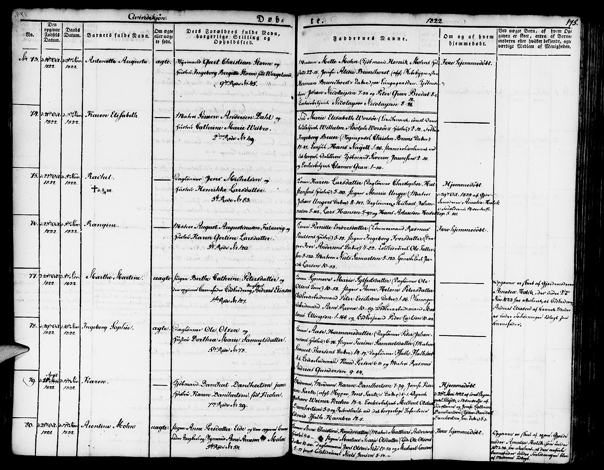 Nykirken Sokneprestembete, SAB/A-77101/H/Haa/L0012: Parish register (official) no. A 12, 1821-1844, p. 175