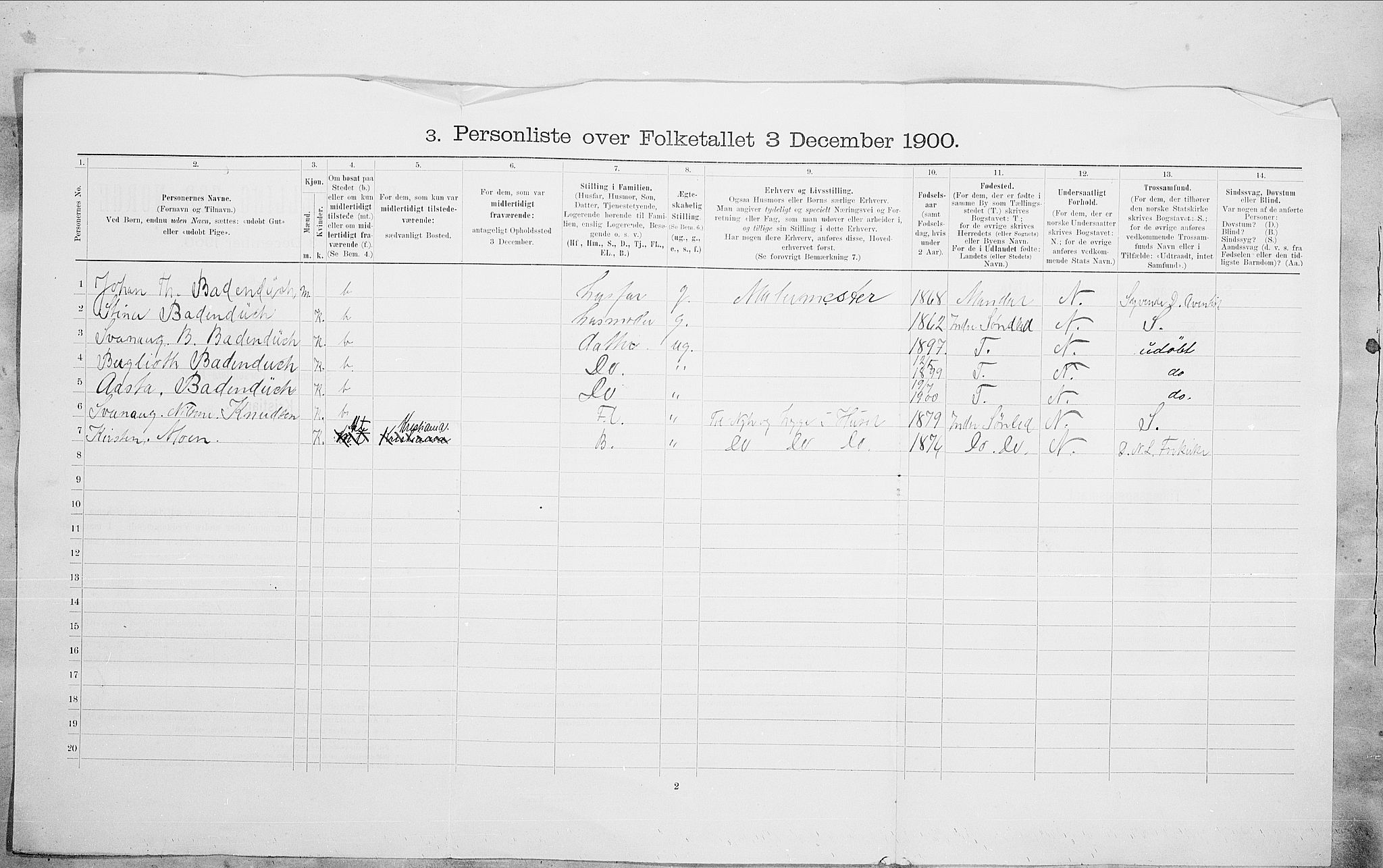 SAO, 1900 census for Kristiania, 1900, p. 83351