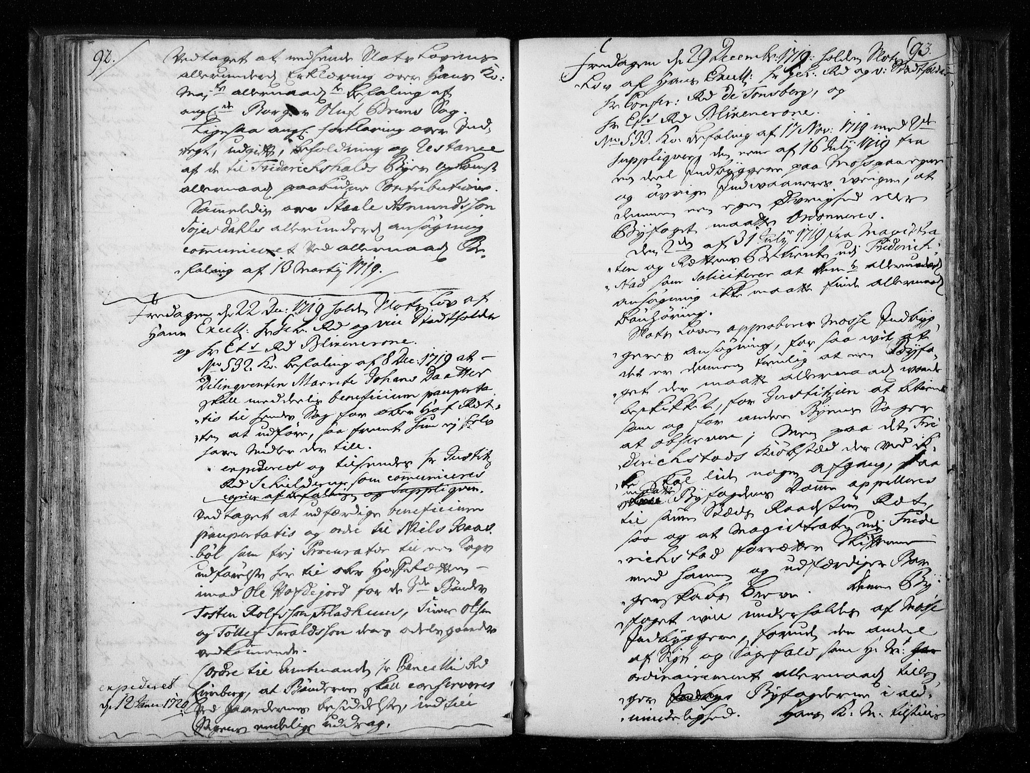 Stattholderembetet 1572-1771, AV/RA-EA-2870/Aa/L0010: Voteringsprotokoll (konseptprotokoll), 1719-1722, p. 92-93