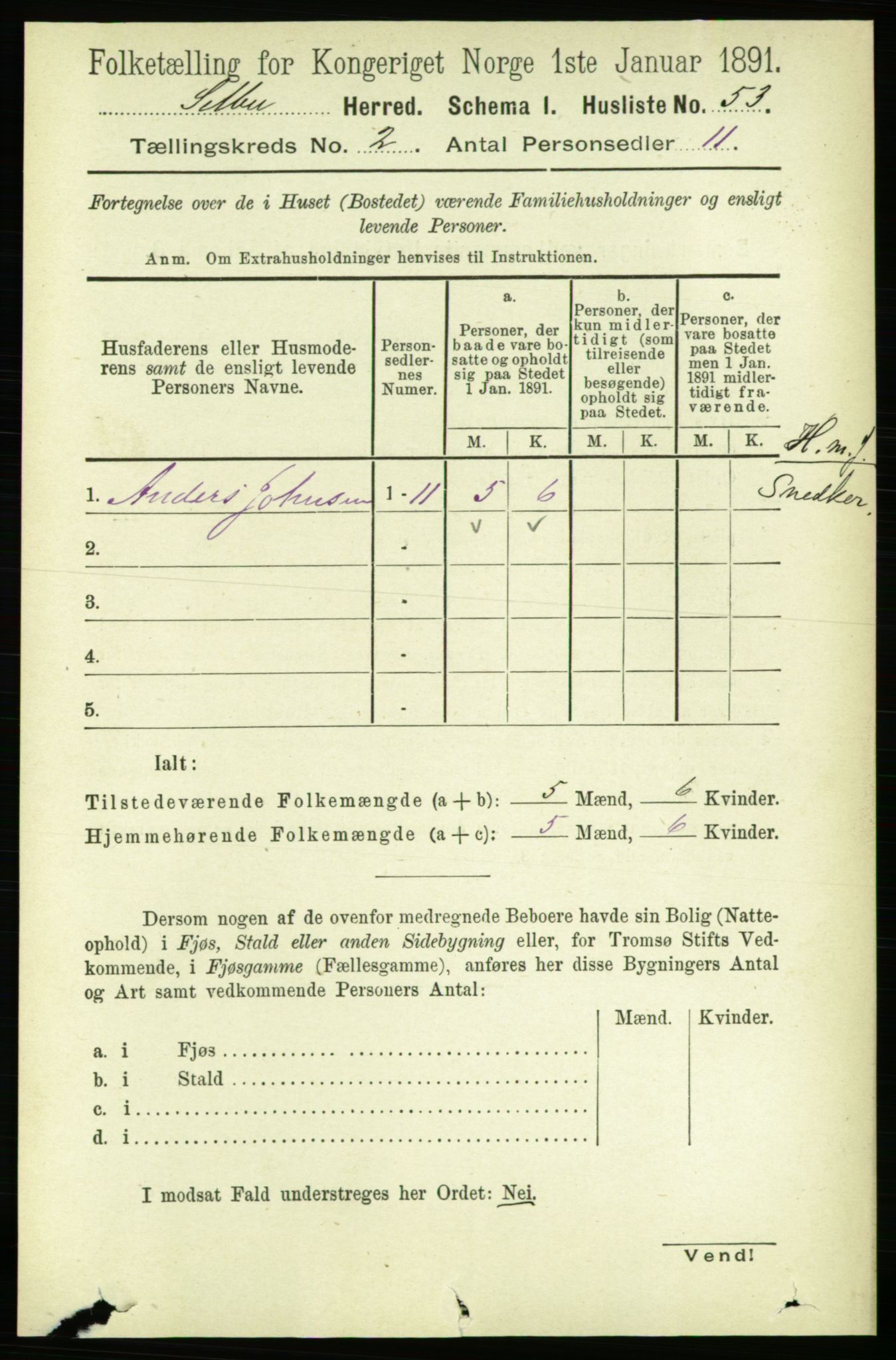 RA, 1891 census for 1664 Selbu, 1891, p. 264