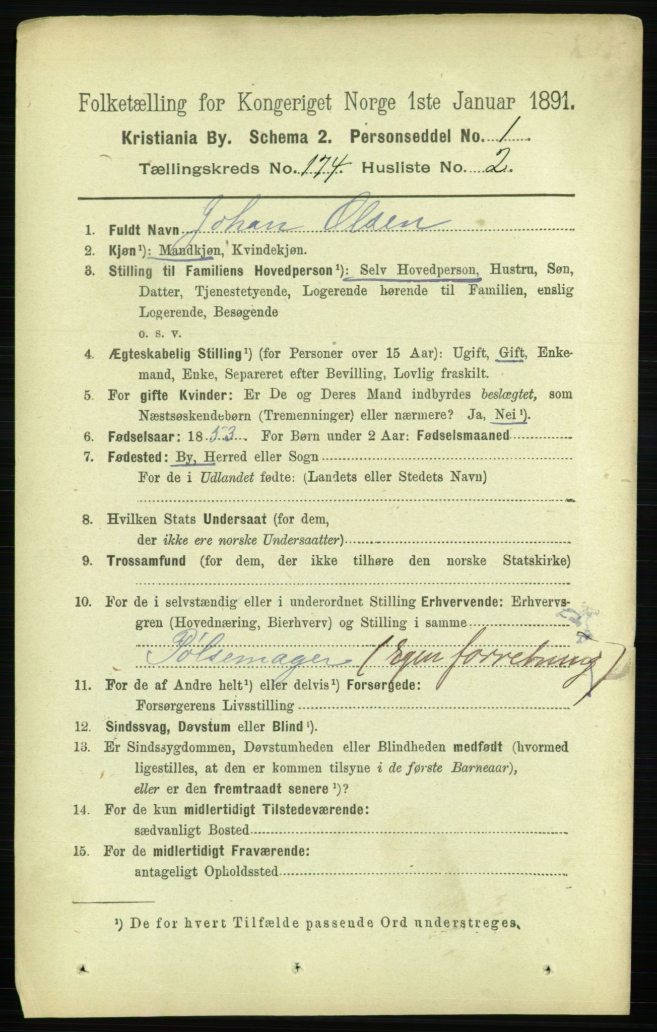 RA, 1891 census for 0301 Kristiania, 1891, p. 103911