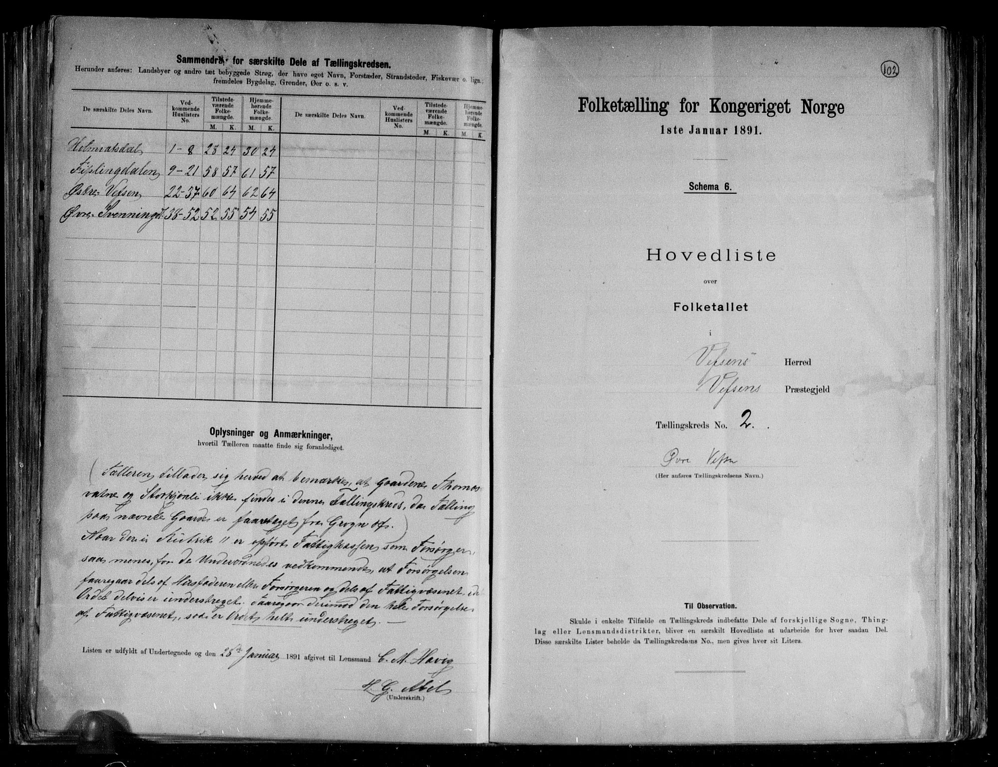 RA, 1891 census for 1824 Vefsn, 1891, p. 6