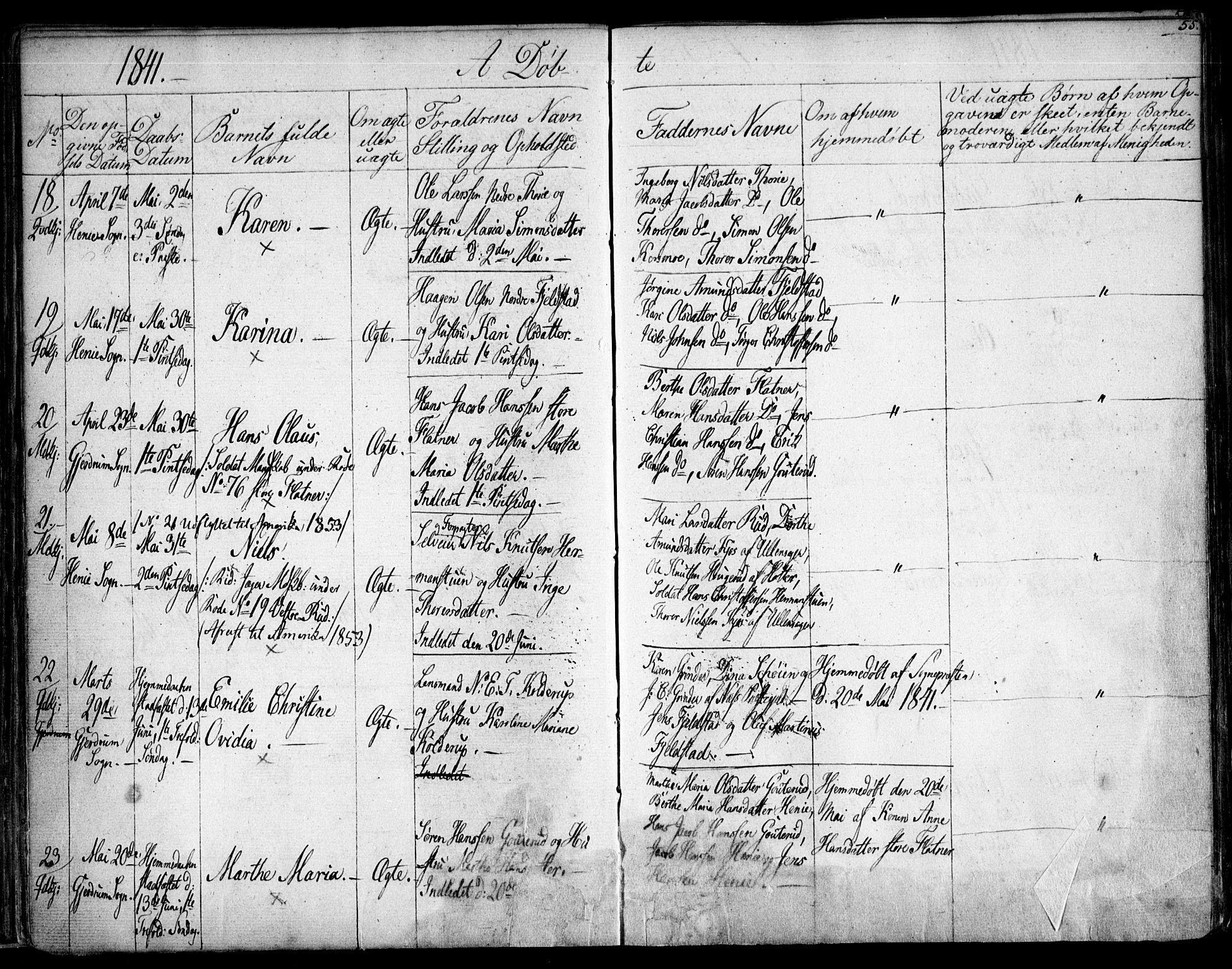 Gjerdrum prestekontor Kirkebøker, AV/SAO-A-10412b/F/Fa/L0005: Parish register (official) no. I 5, 1835-1845, p. 55